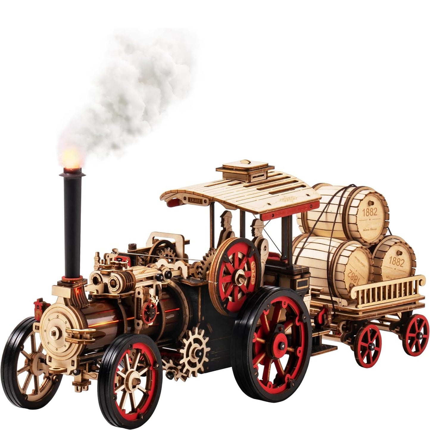 DIY 3D Wooden Assembly Puzzles- Electric Vintage Car Steam Engine Model Kits