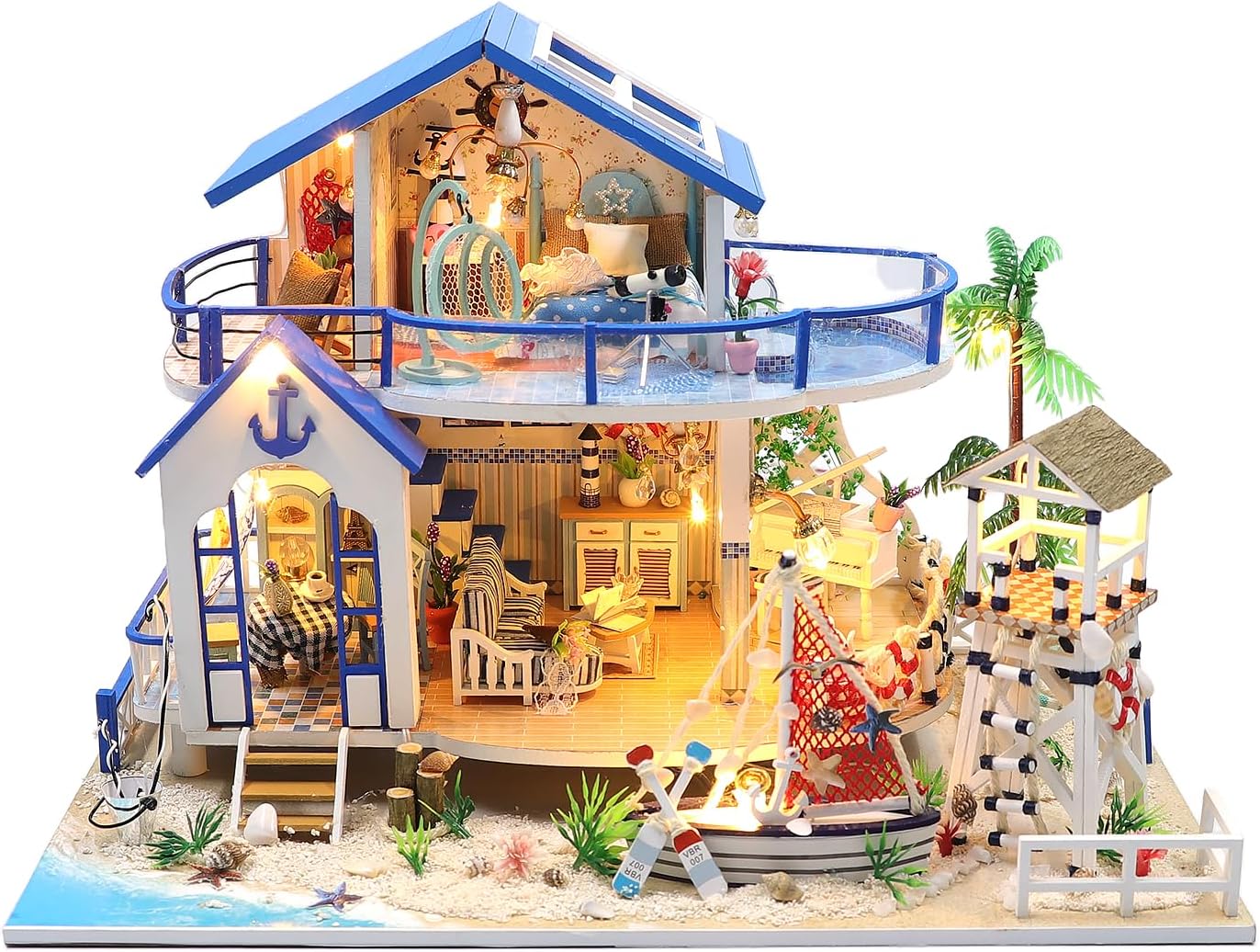 HYUKBI DIY Miniature House Kit with LED Light