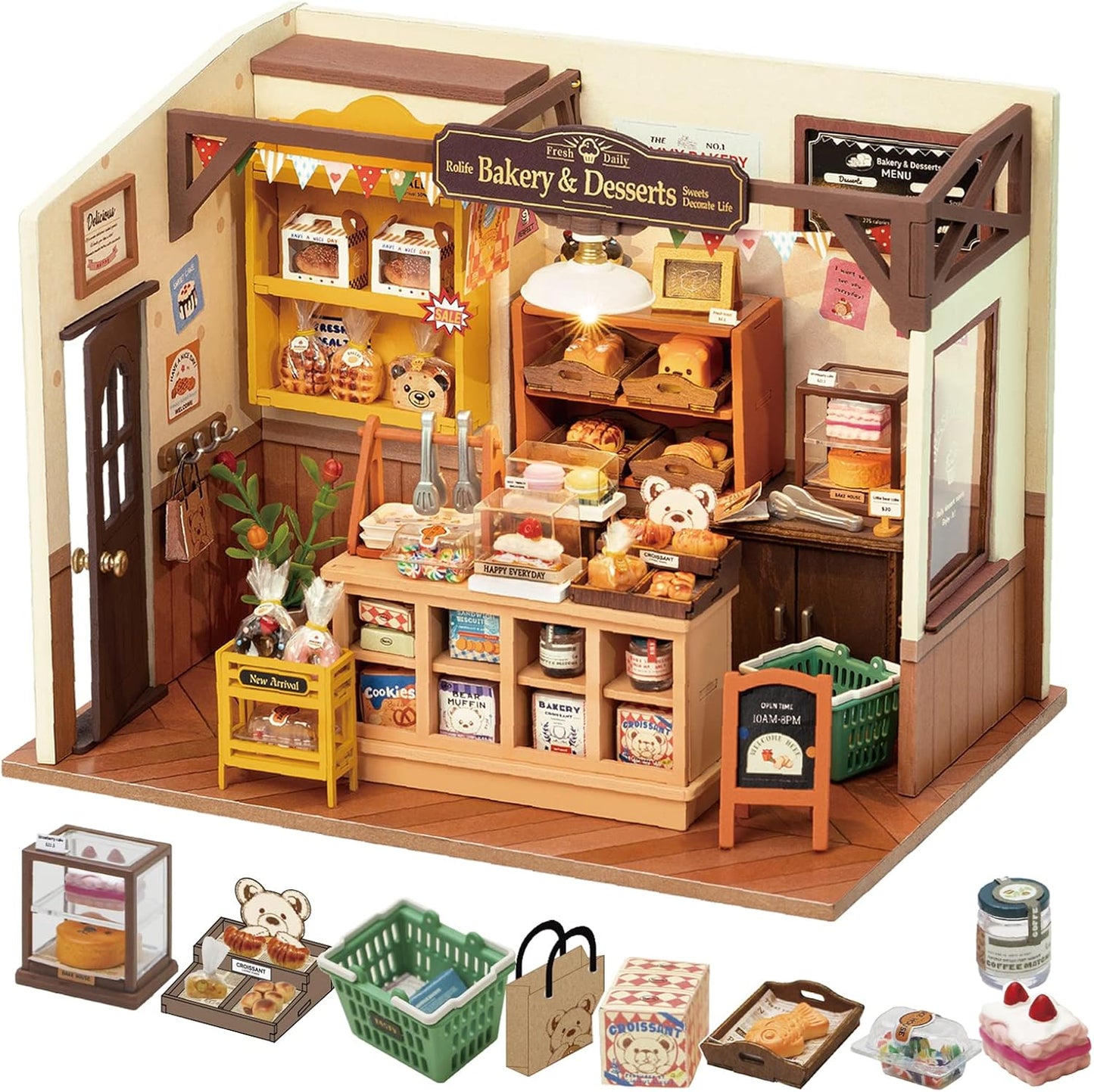 DIY Miniature Dollhouse Kits with LED Light