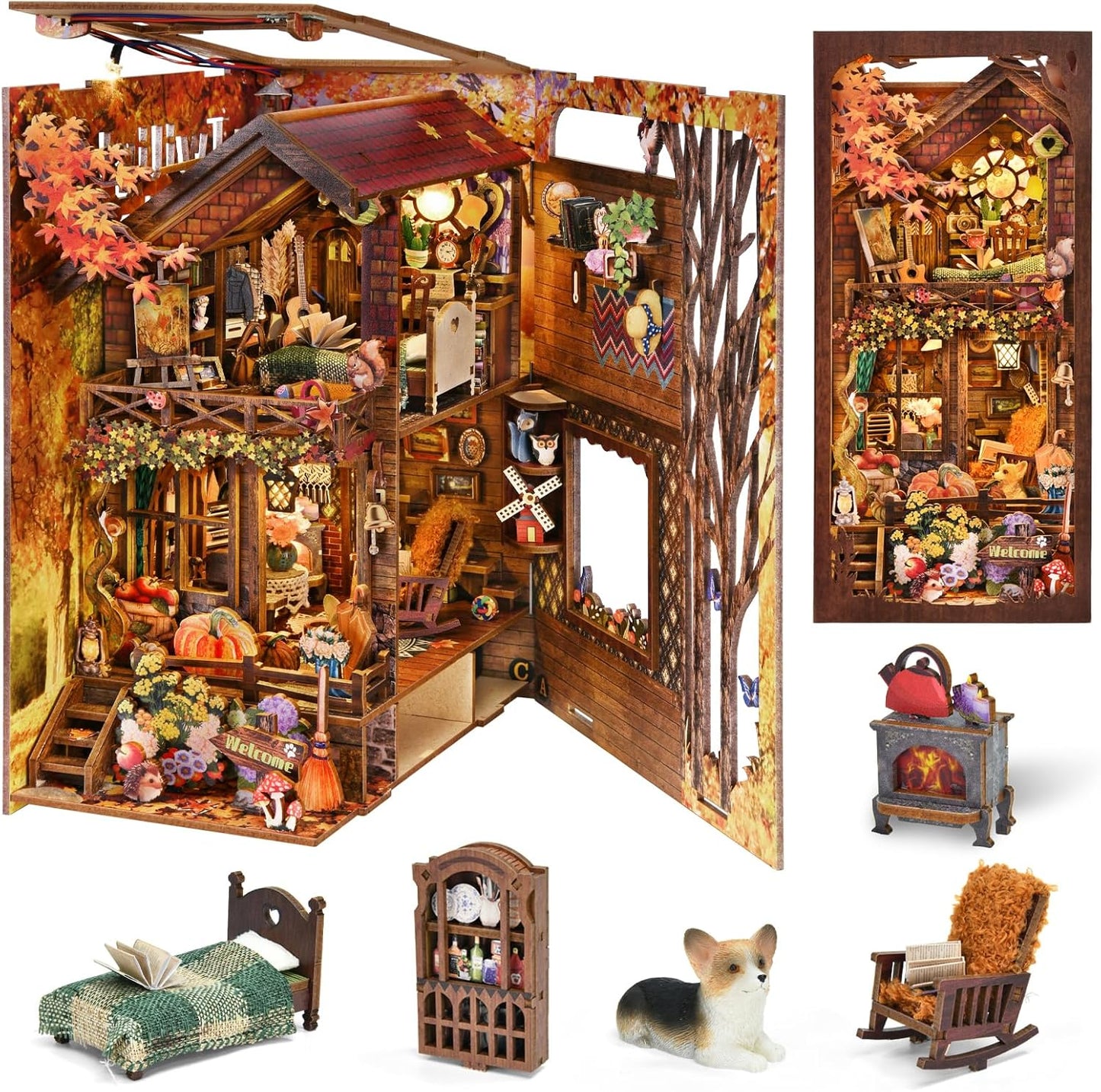 DIY Miniature Dollhouse
Rolife Cutebee HYUKBI DIY Booknook Dollhouse Kit 3D Wooden Puzzle