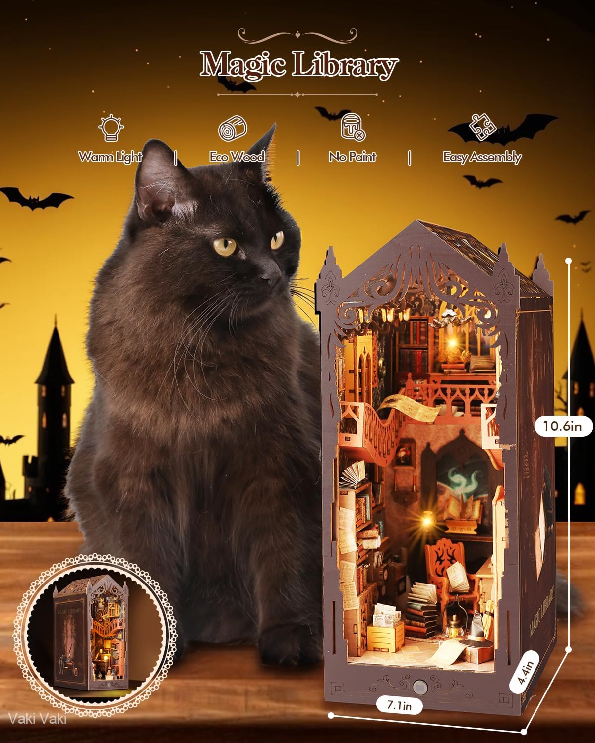 HYUKBI DIY Booknook Dollhouse Kit