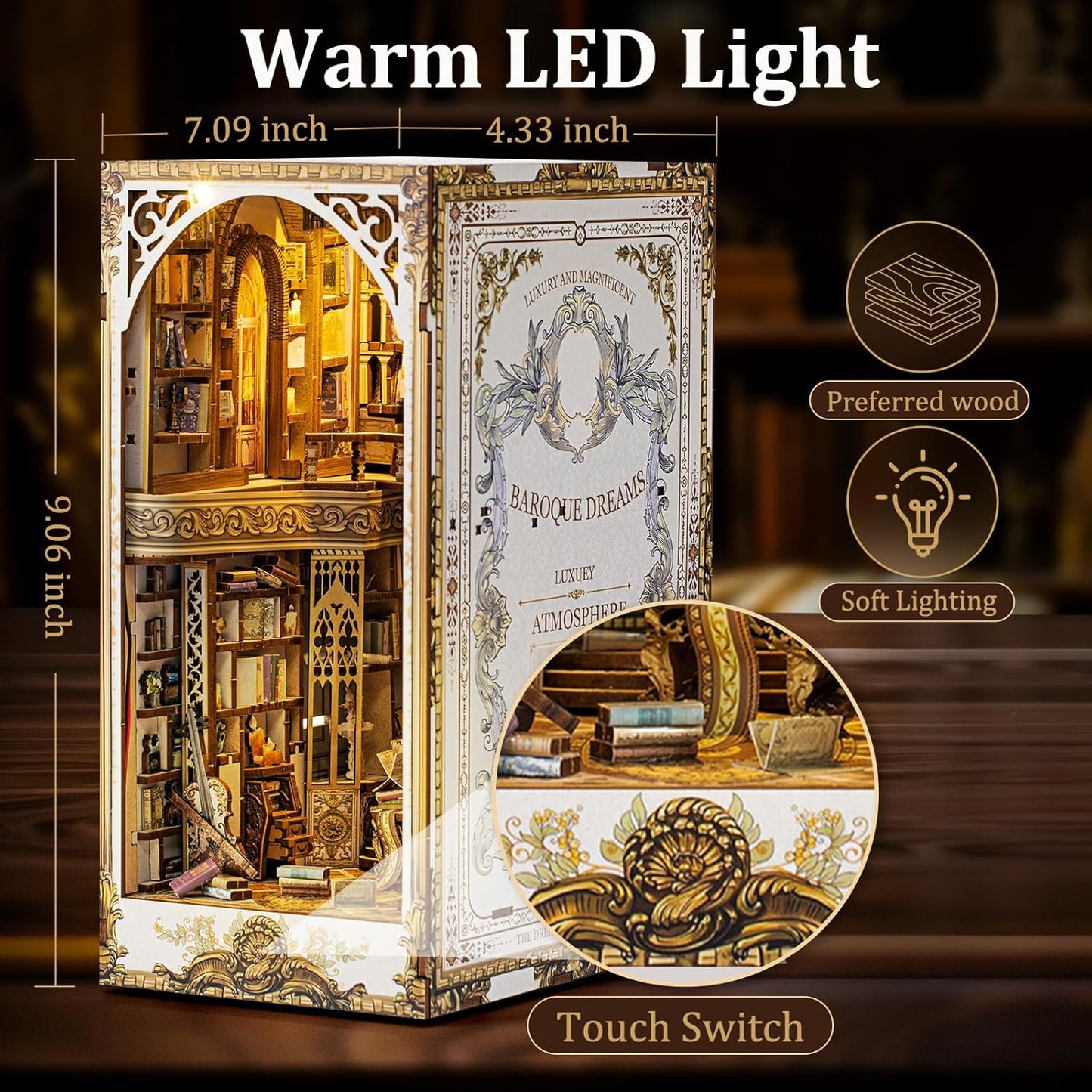 HYUKBI DIY Booknook Dollhouse Kit