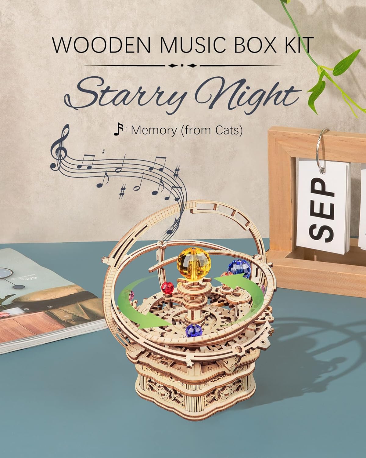 DIY 3D Wooden Puzzles - Starry Night Music Box Kit