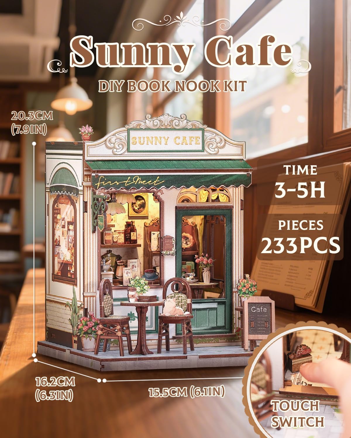 HYUKBI DIY Booknook Dollhouse Kit