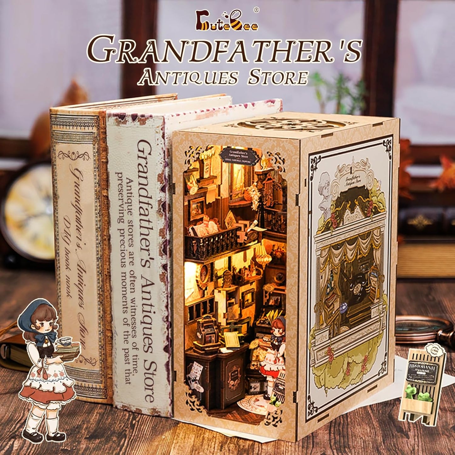 Rolife Cutebee HYUKBI DIY Booknook Dollhouse Kit 3D Wooden Puzzle