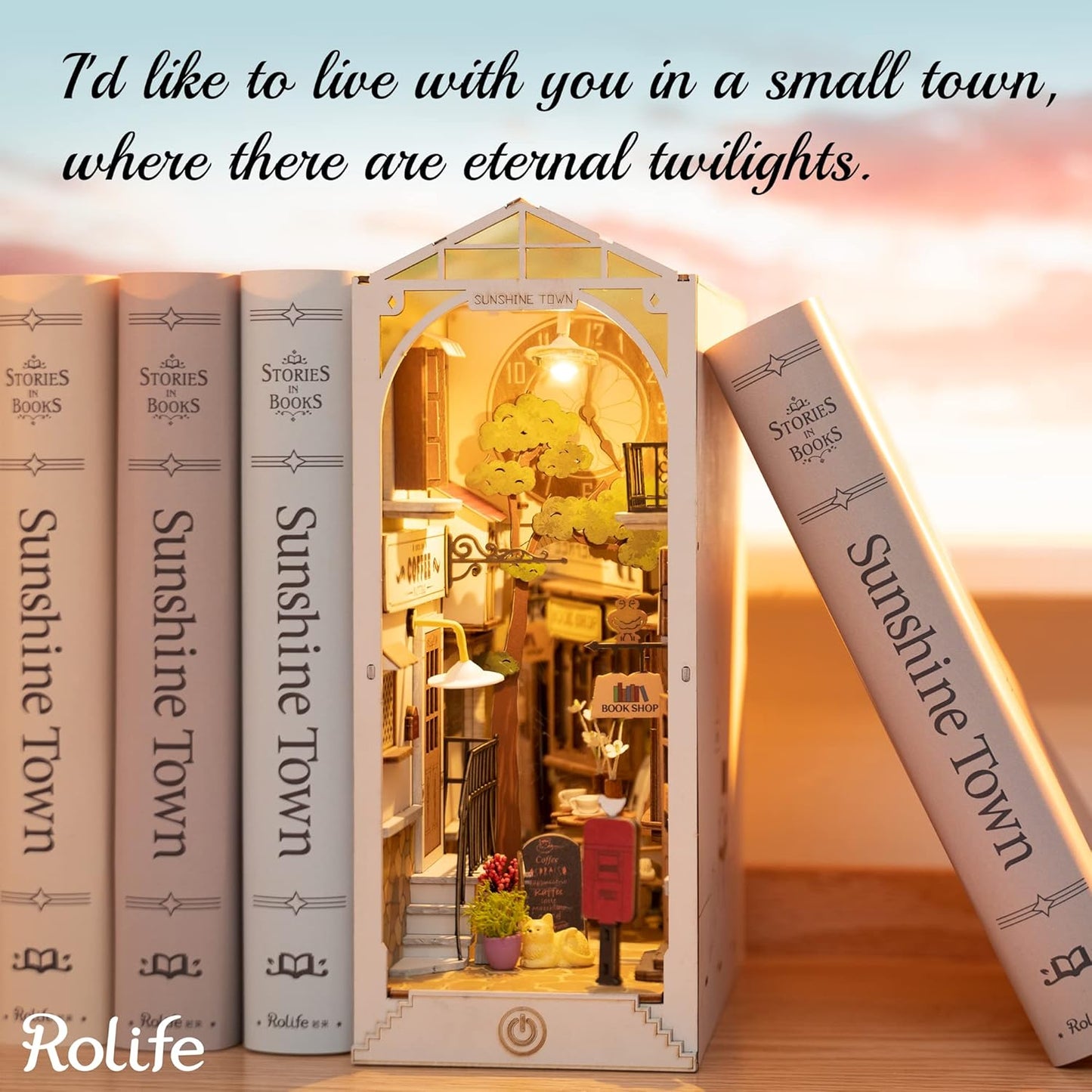 Book Nook Kit DIY Miniature Dollhouse-Sunshine Town