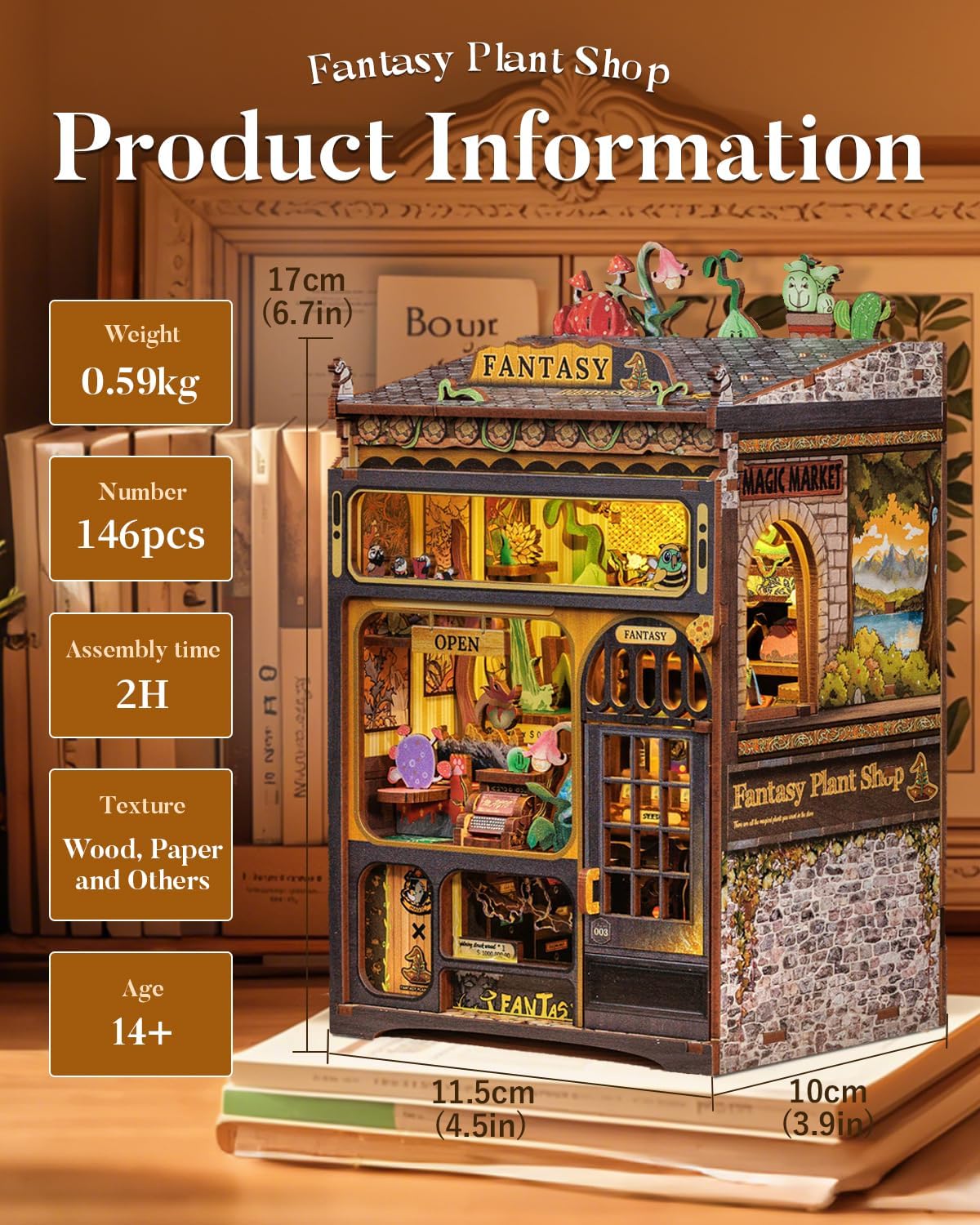 Rolife Cutebee HYUKBI DIY Booknook Dollhouse Kit 3D Wooden Puzzle