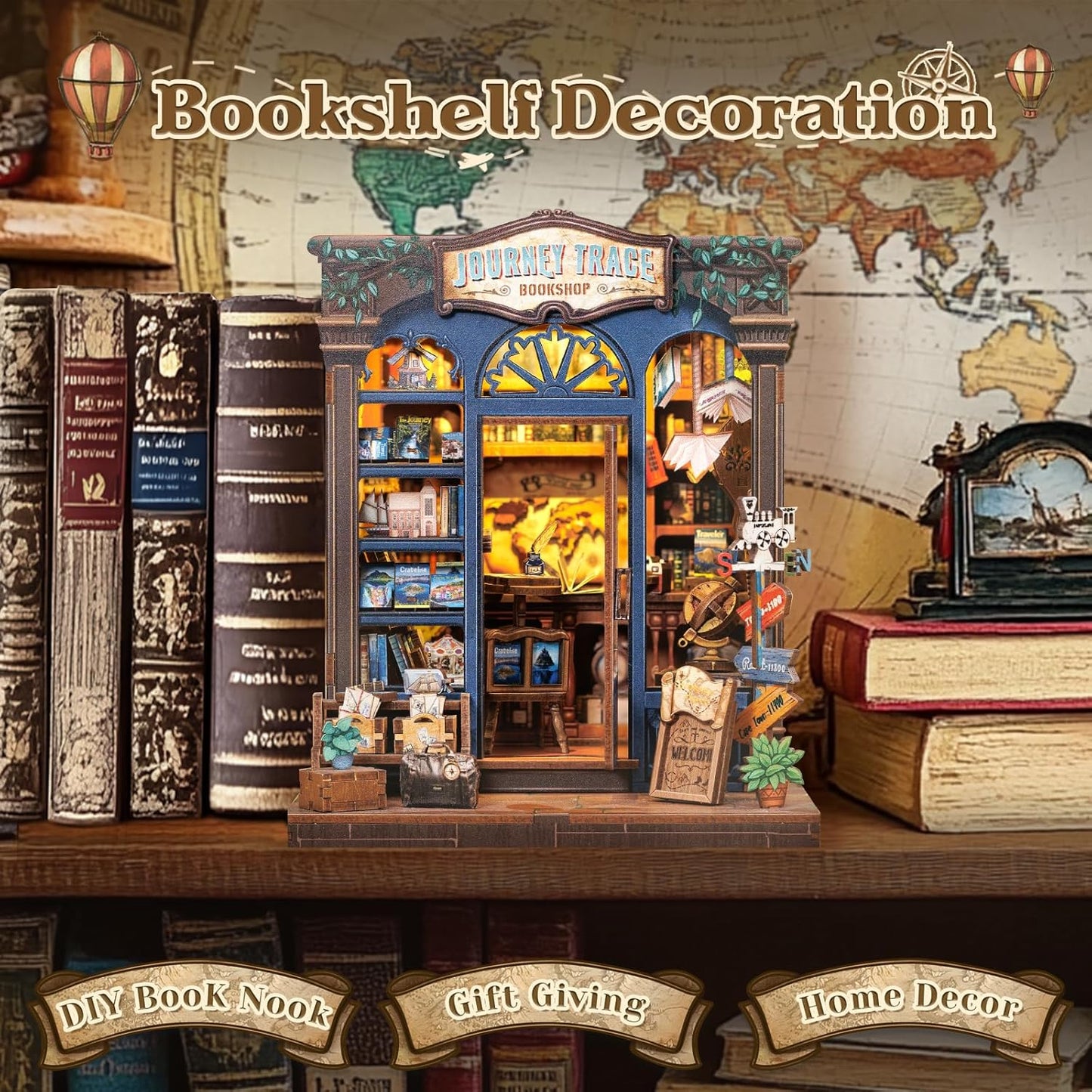 HYUKBI DIY Booknook Dollhouse Kit