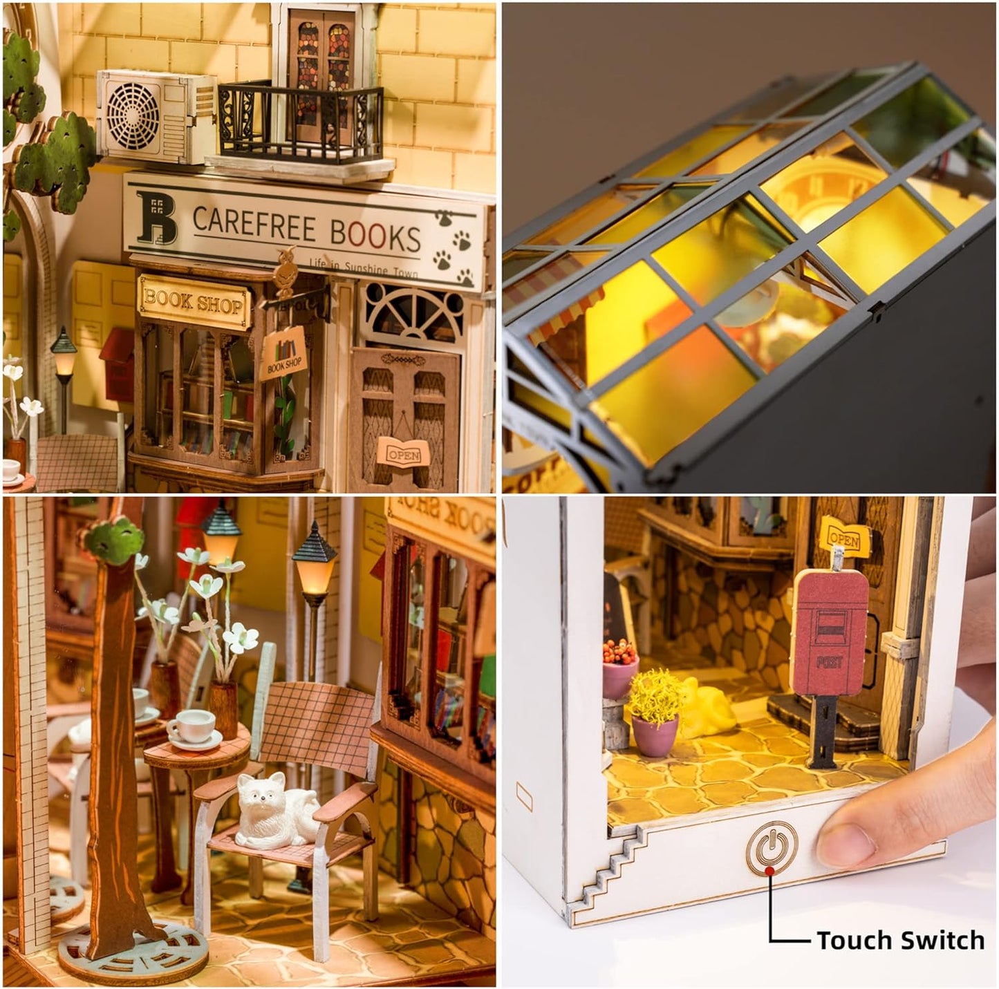 Book Nook Kit DIY Miniature Dollhouse-Sunshine Town