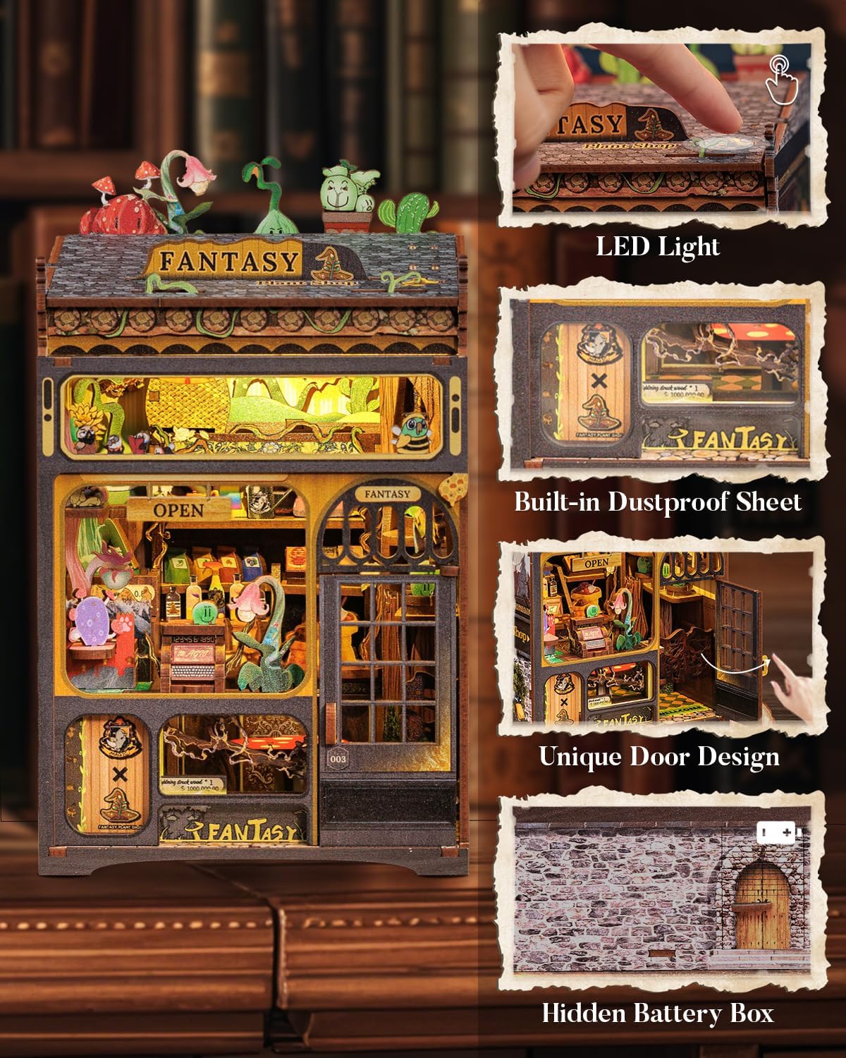 Rolife Cutebee HYUKBI DIY Booknook Dollhouse Kit 3D Wooden Puzzle