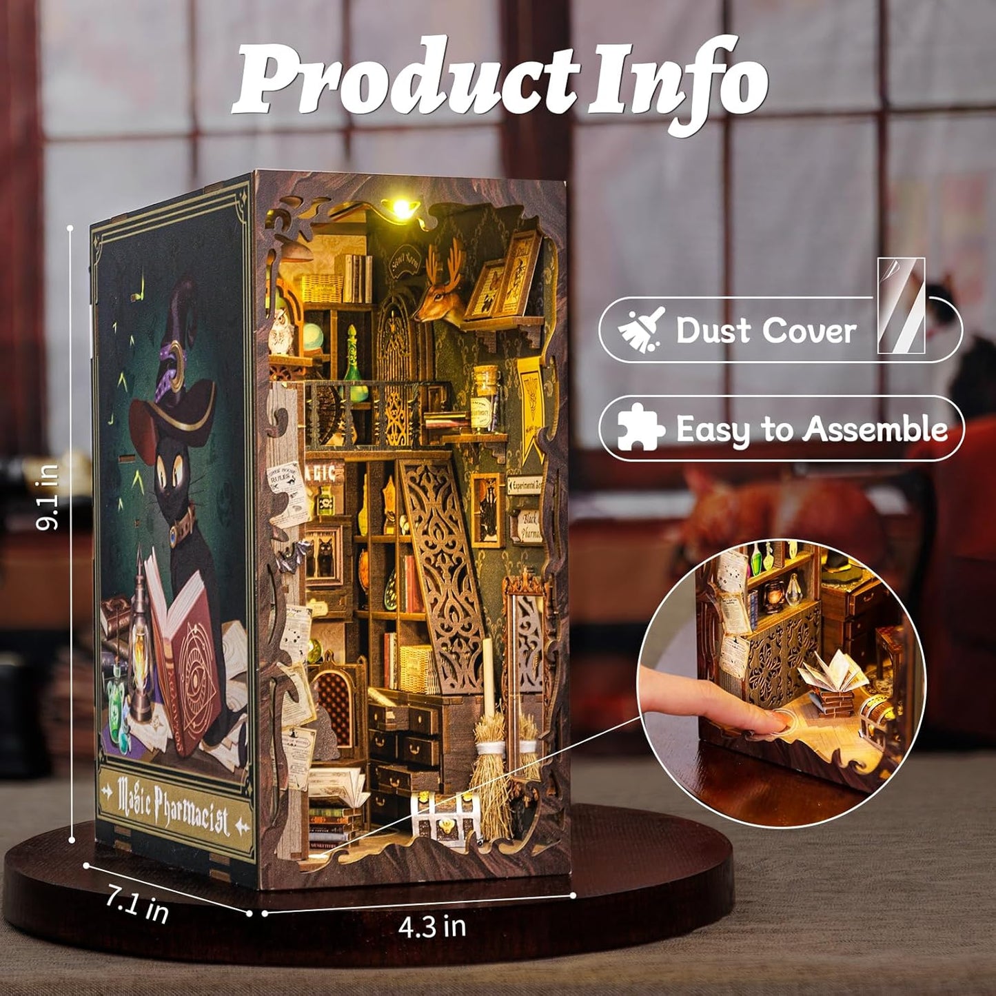 Rolife Cutebee HYUKBI DIY Booknook Dollhouse Kit 3D Wooden Puzzle