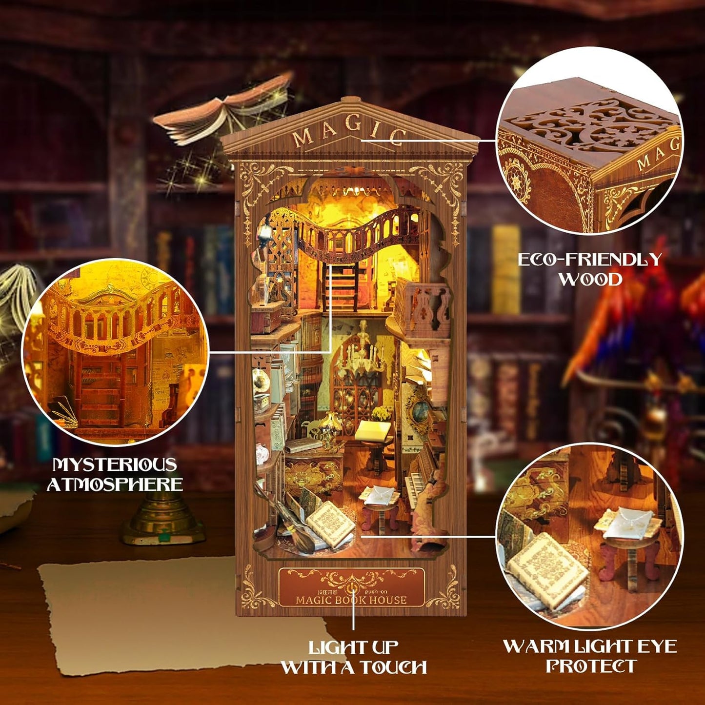 HYUKBI DIY Booknook Dollhouse Kit