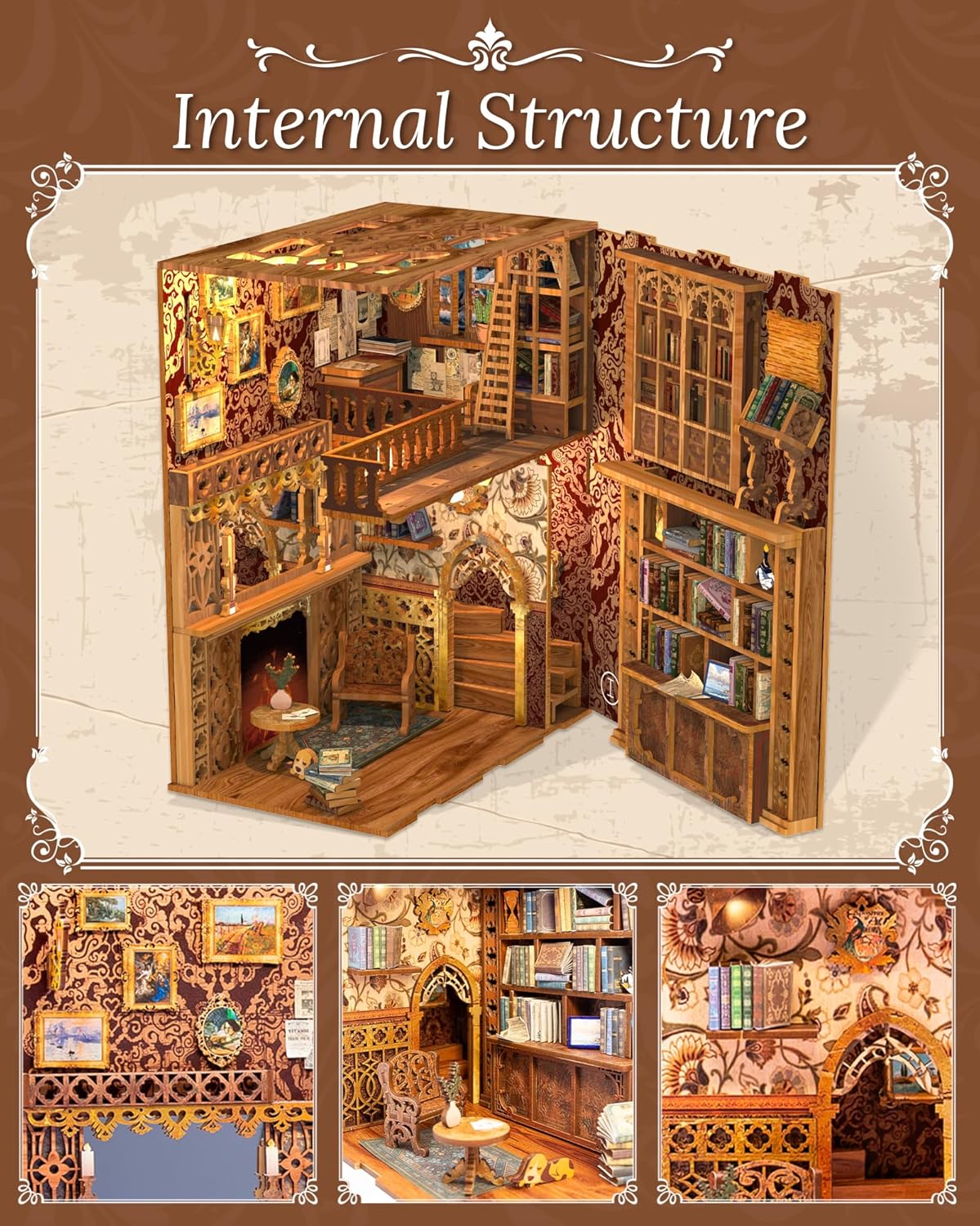 HYUKBI DIY Booknook Dollhouse Kit