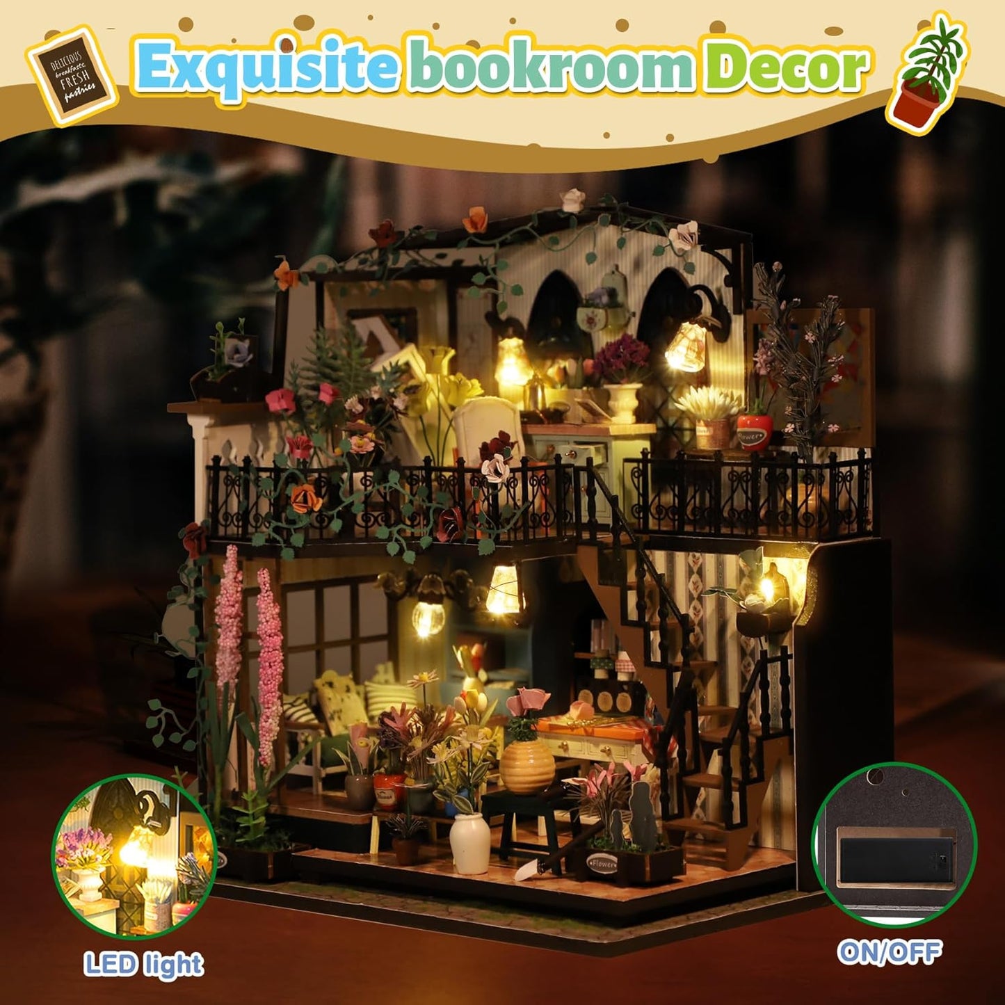 HYUKBI DIY Booknook Dollhouse Kit