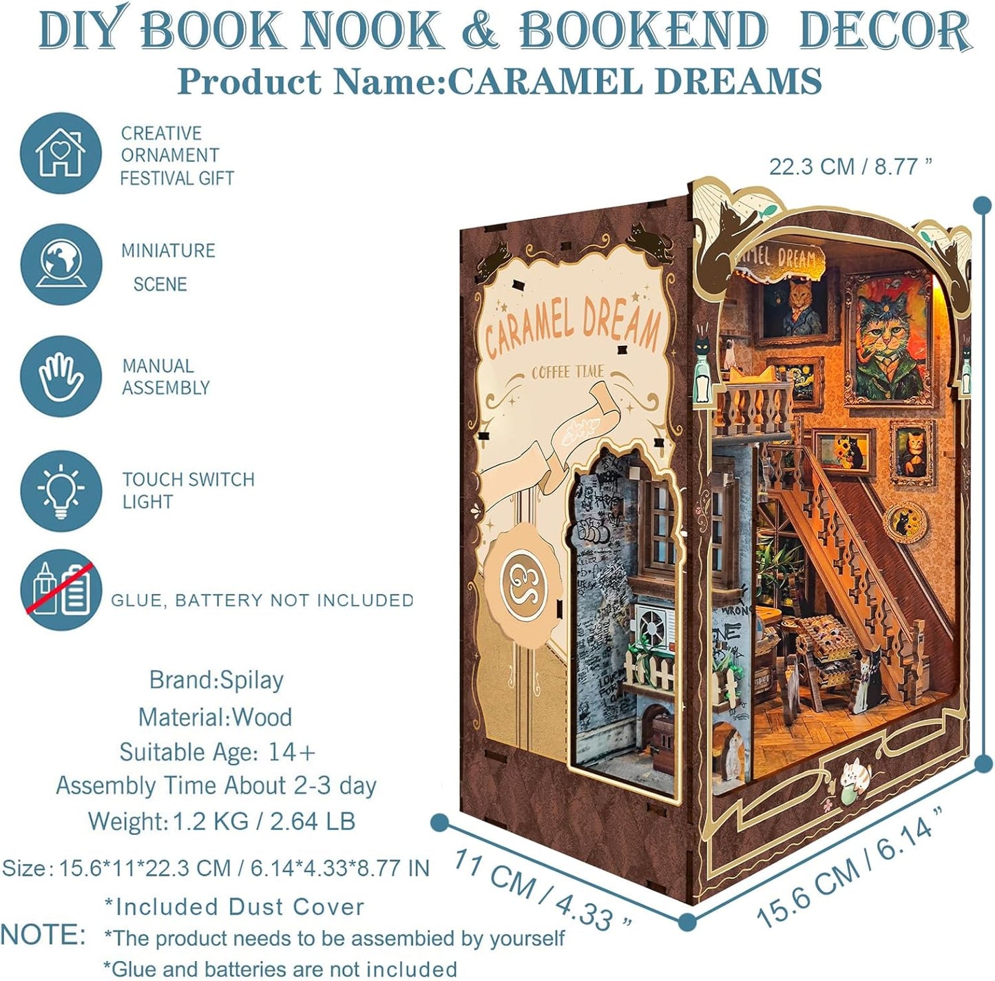 HYUKBI DIY Booknook Dollhouse Kit