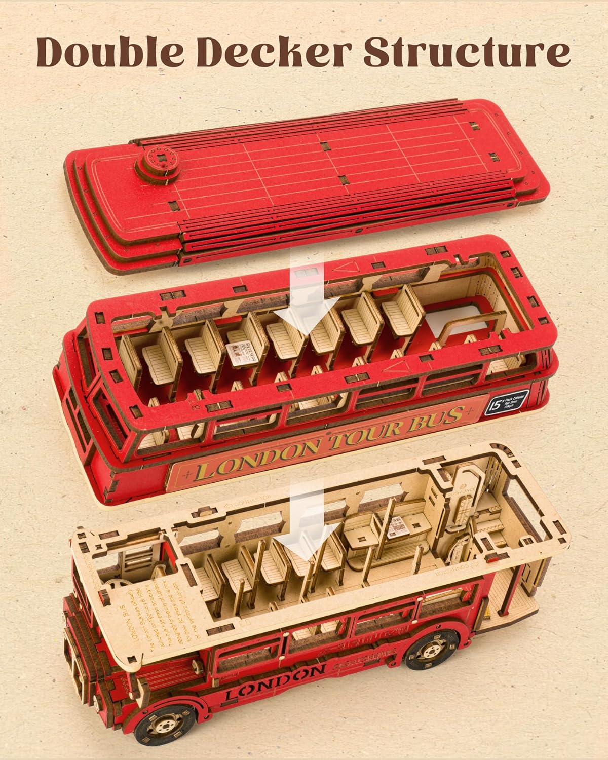 3D wooden puzzle building toy