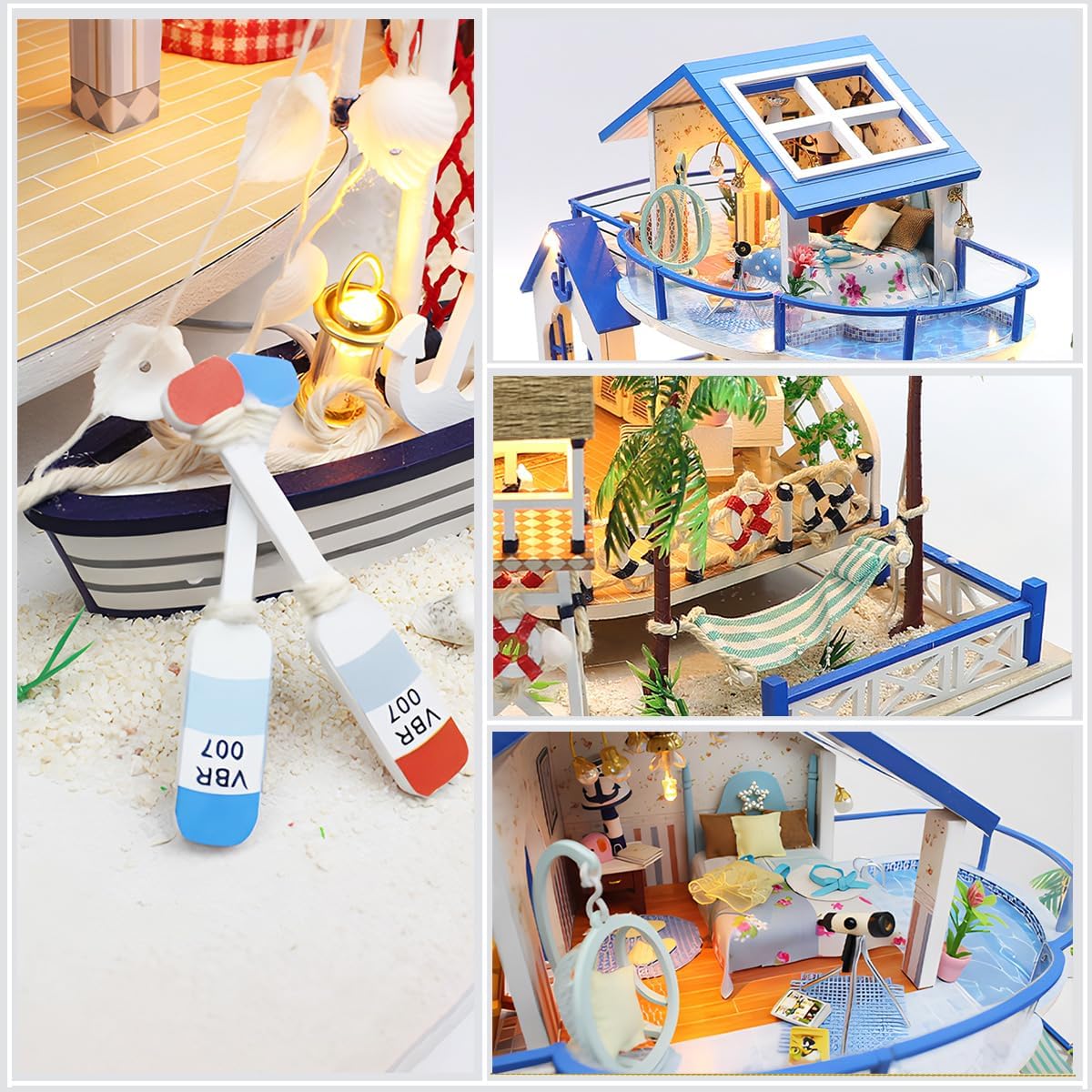HYUKBI DIY Miniature House Kit with LED Light