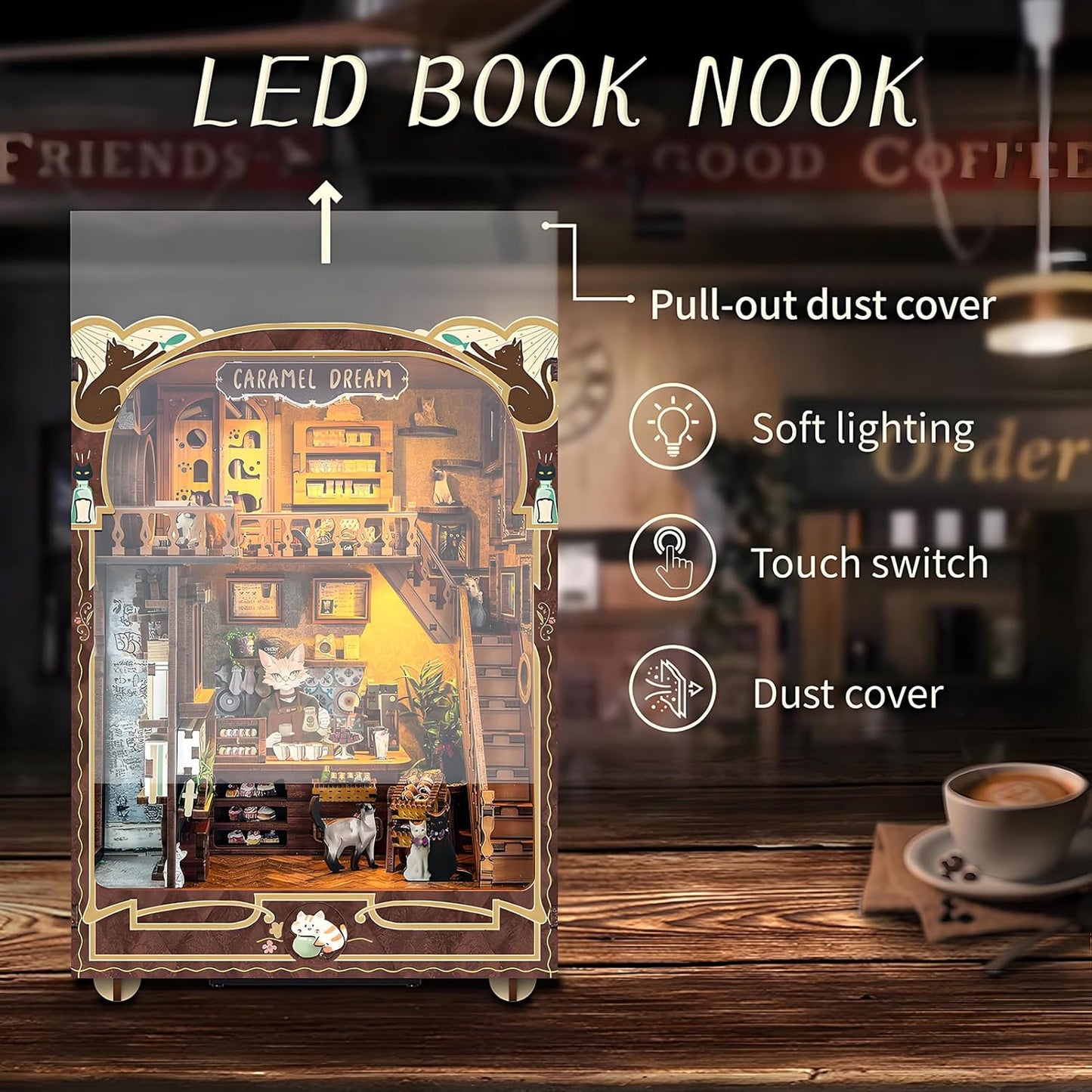 HYUKBI DIY Booknook Dollhouse Kit