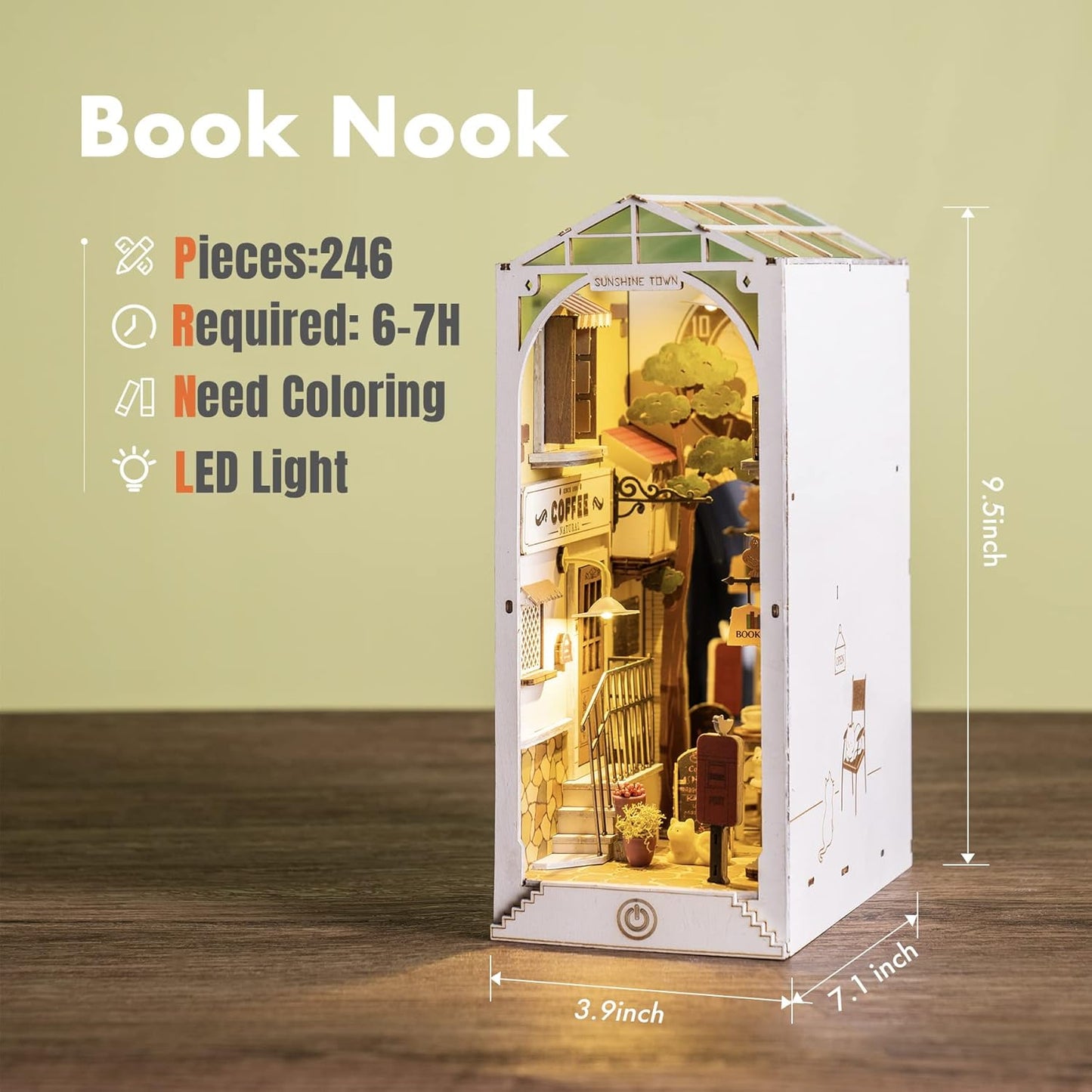 Book Nook Kit DIY Miniature Dollhouse-Sunshine Town