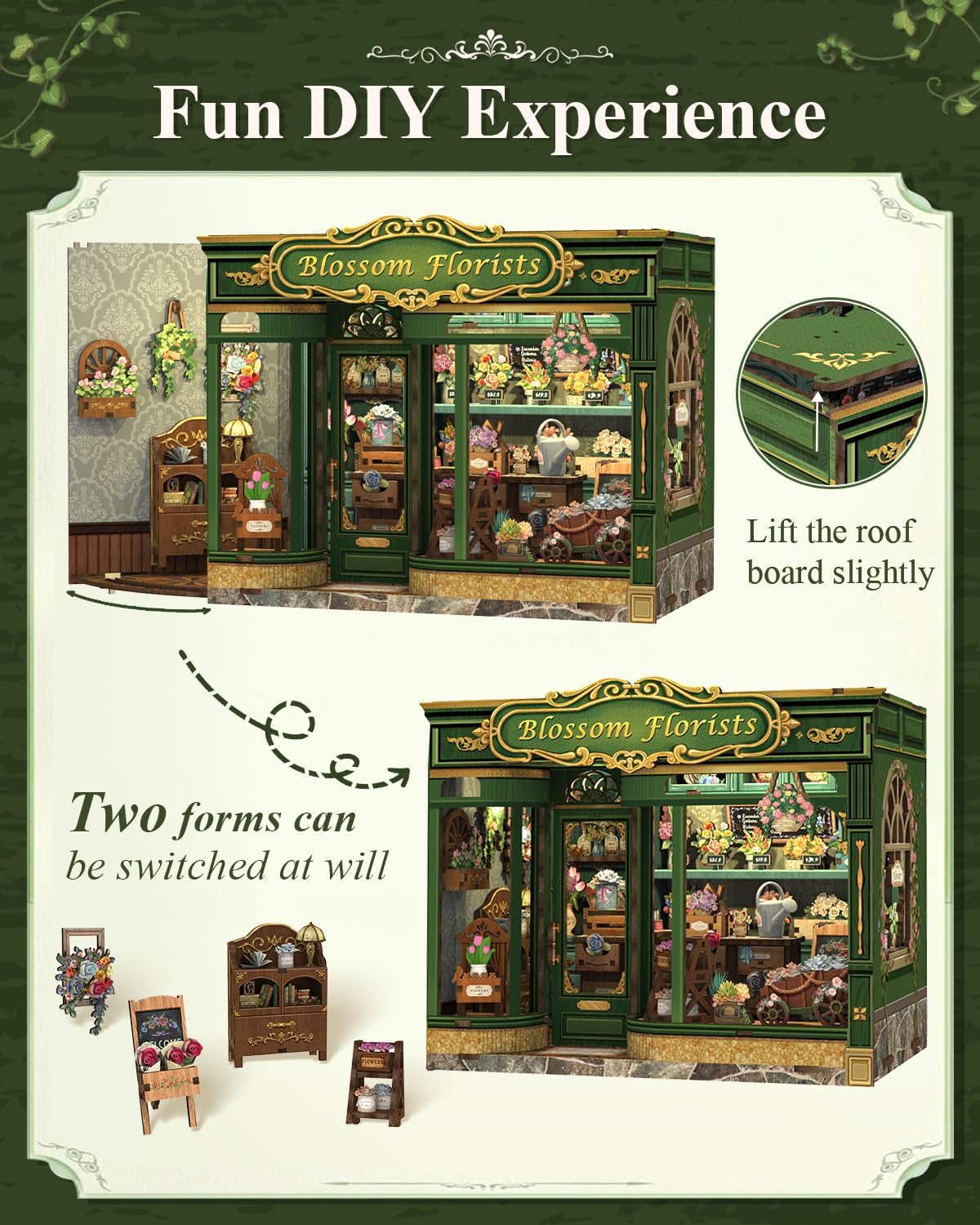 Rolife Cutebee HYUKBI DIY Booknook Dollhouse Kit 3D Wooden Puzzle