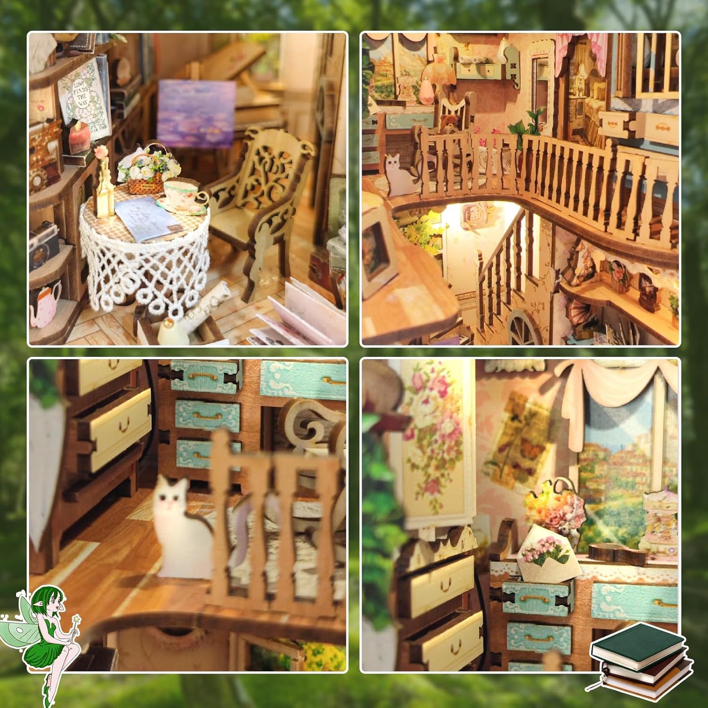 HYUKBI DIY Booknook Dollhouse Kit