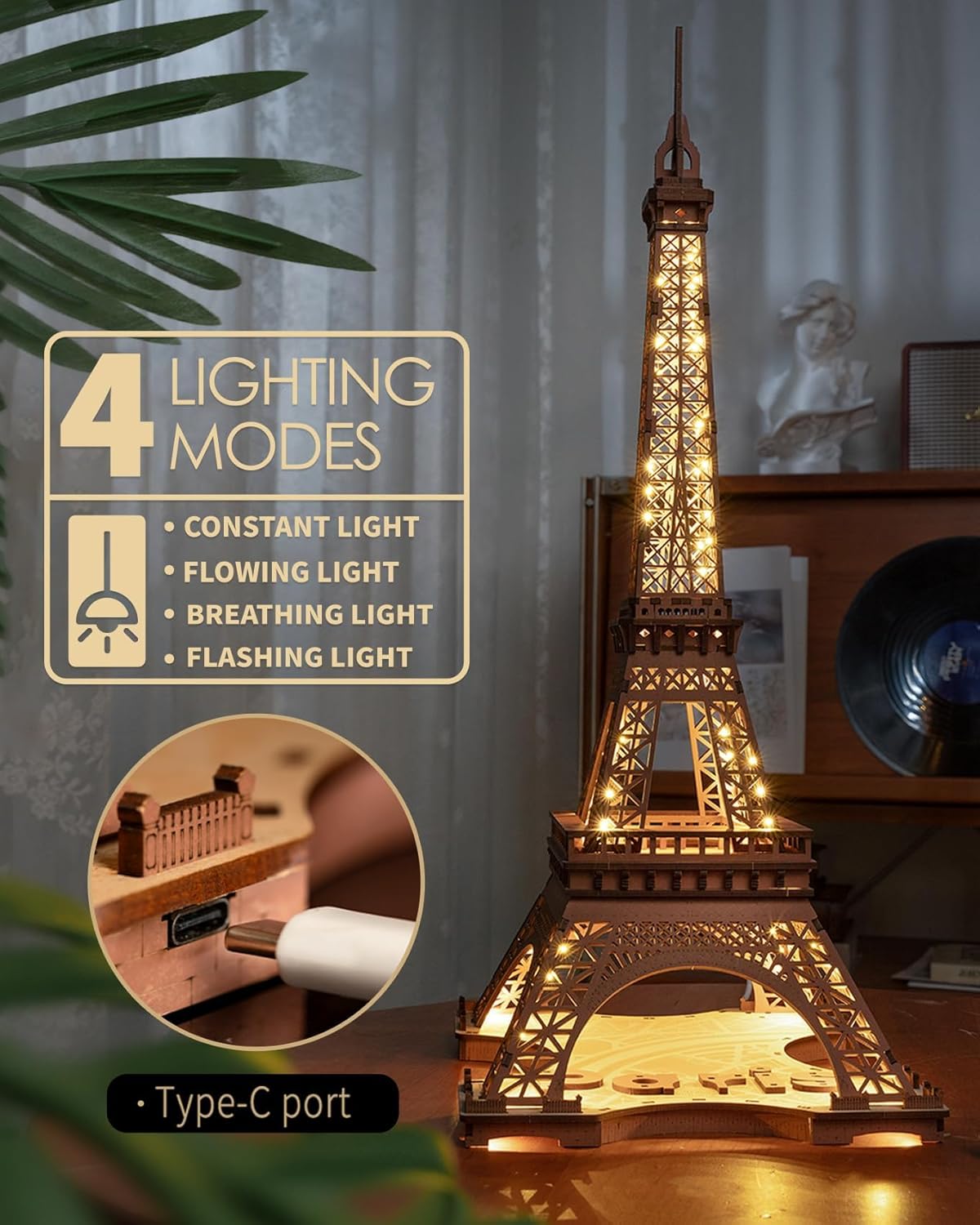 3D Wooden Puzzles - Large Eiffel Tower