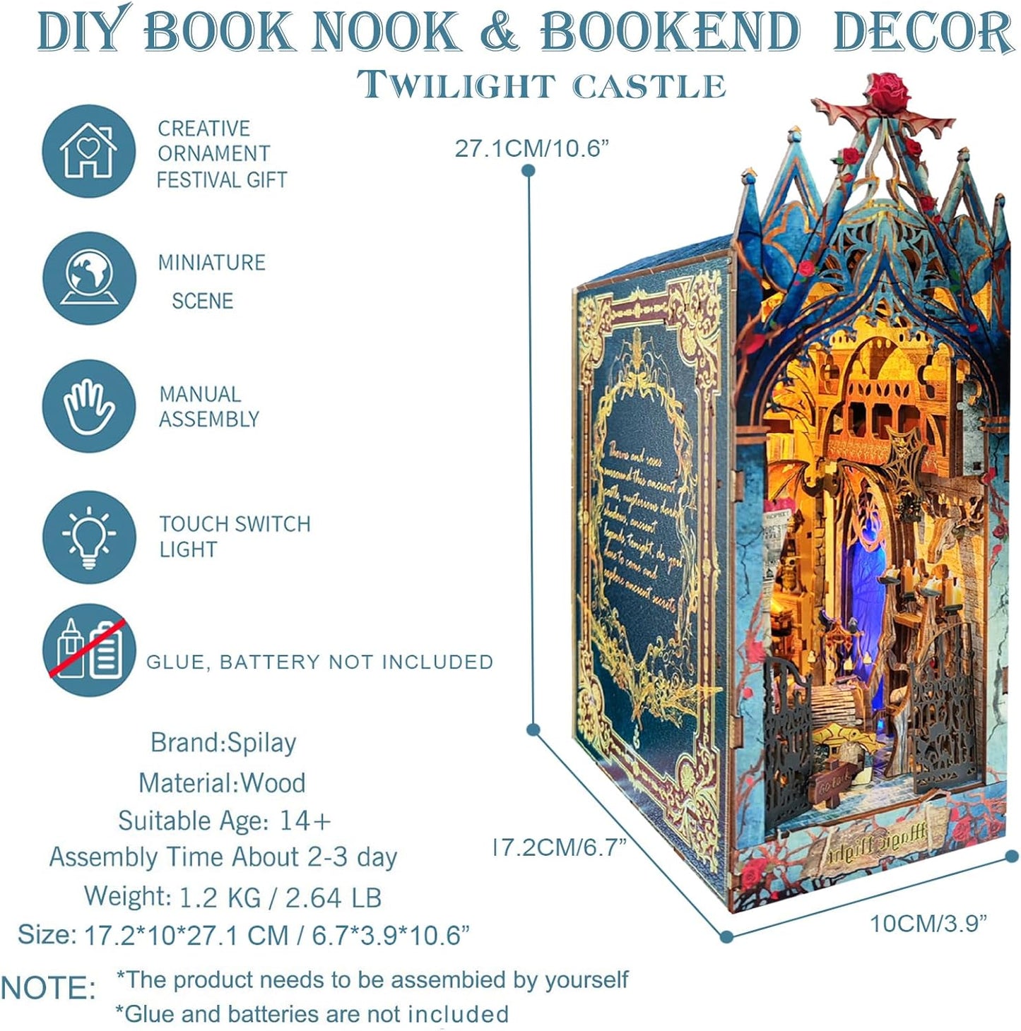 HYUKBI DIY Booknook Dollhouse Kit
