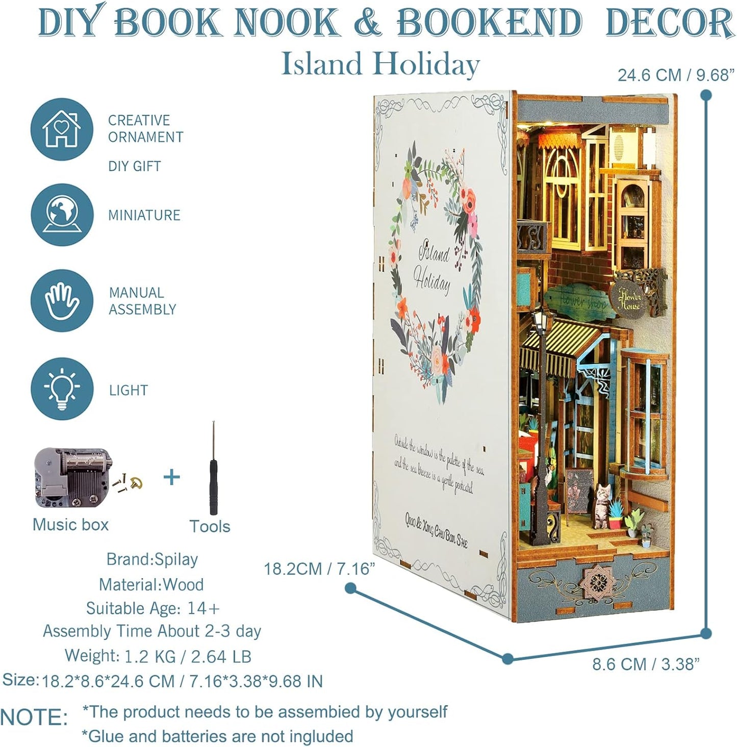 HYUKBI DIY Booknook Dollhouse Kit