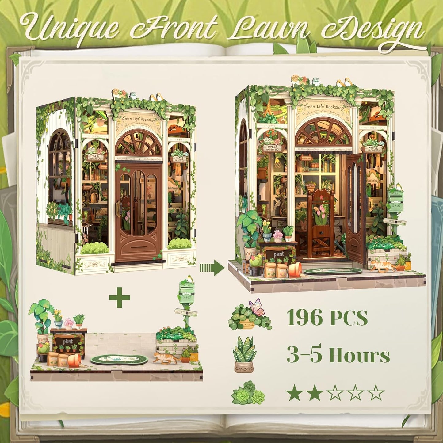 HYUKBI DIY Booknook Dollhouse Kit