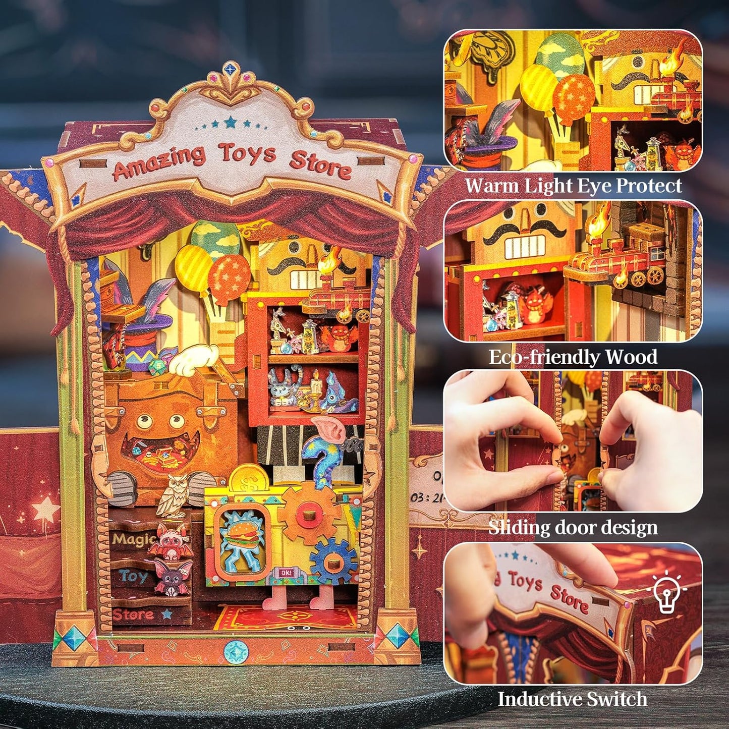 Rolife Cutebee HYUKBI DIY Booknook Dollhouse Kit 3D Wooden Puzzle