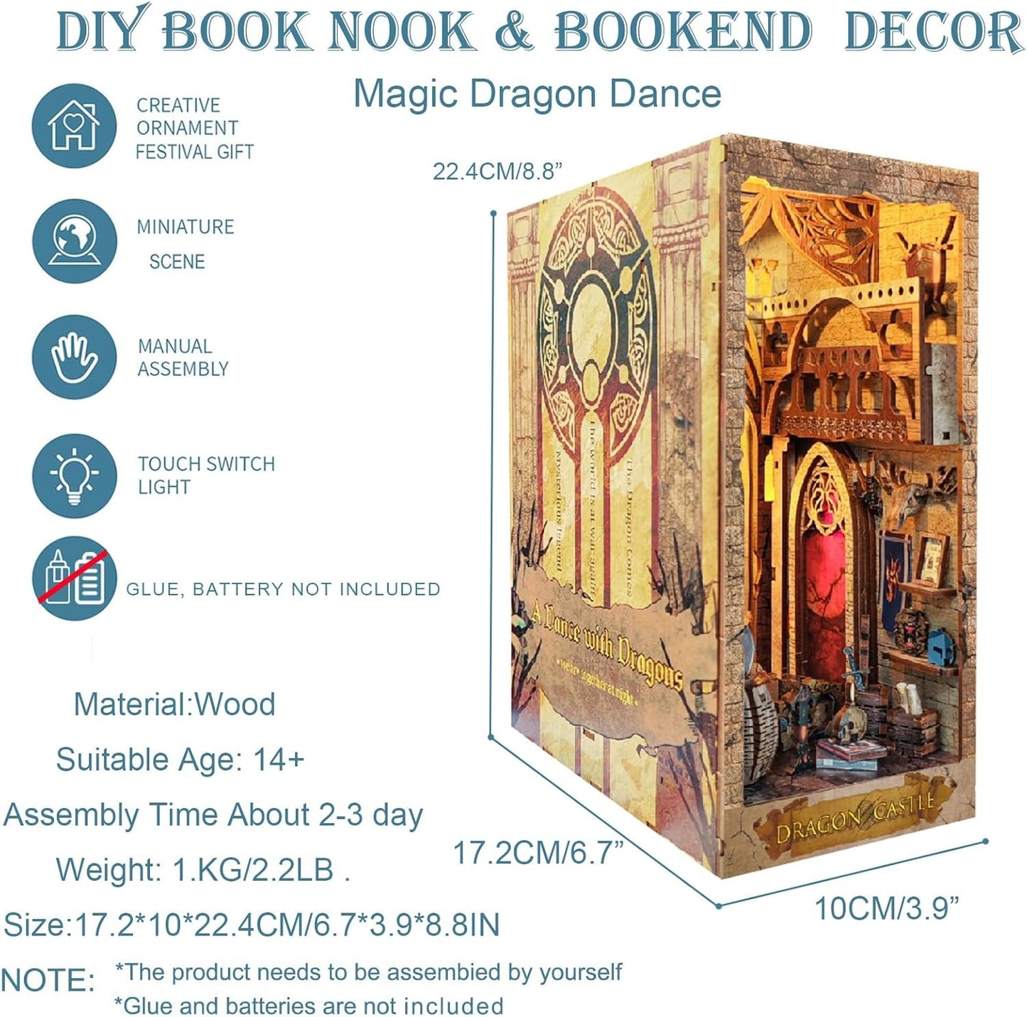 HYUKBI DIY Booknook Dollhouse Kit