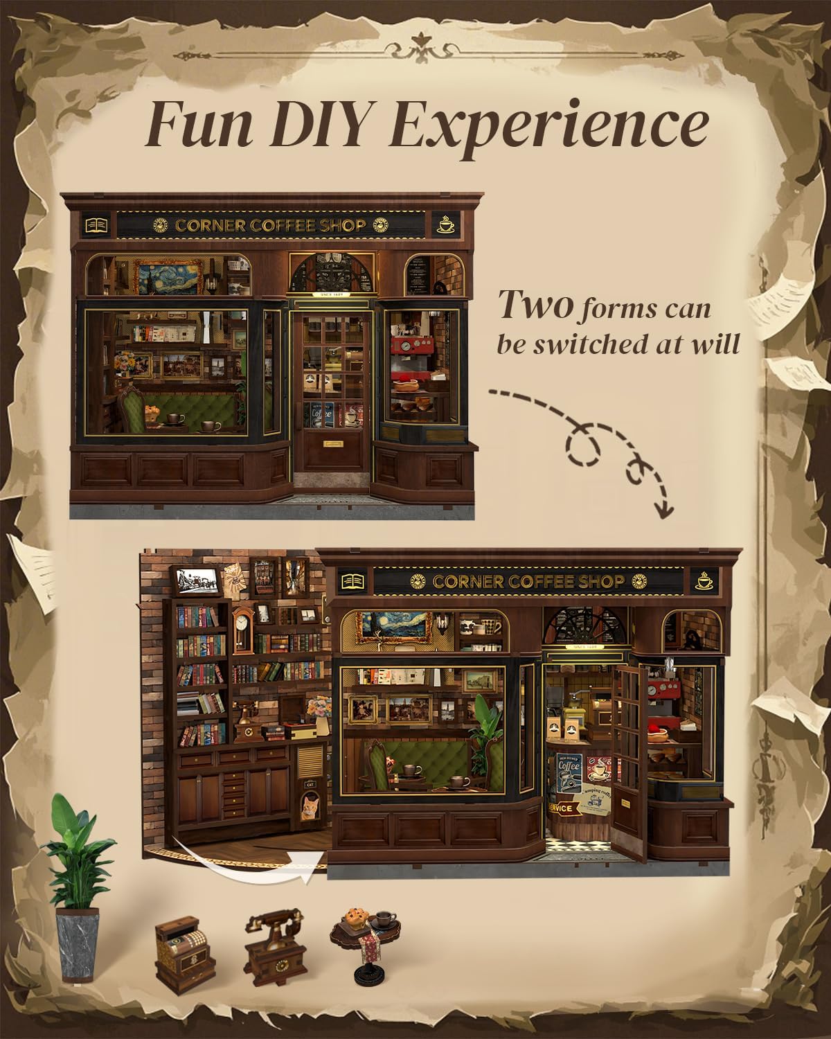 Rolife Cutebee HYUKBI DIY Booknook Dollhouse Kit 3D Wooden Puzzle