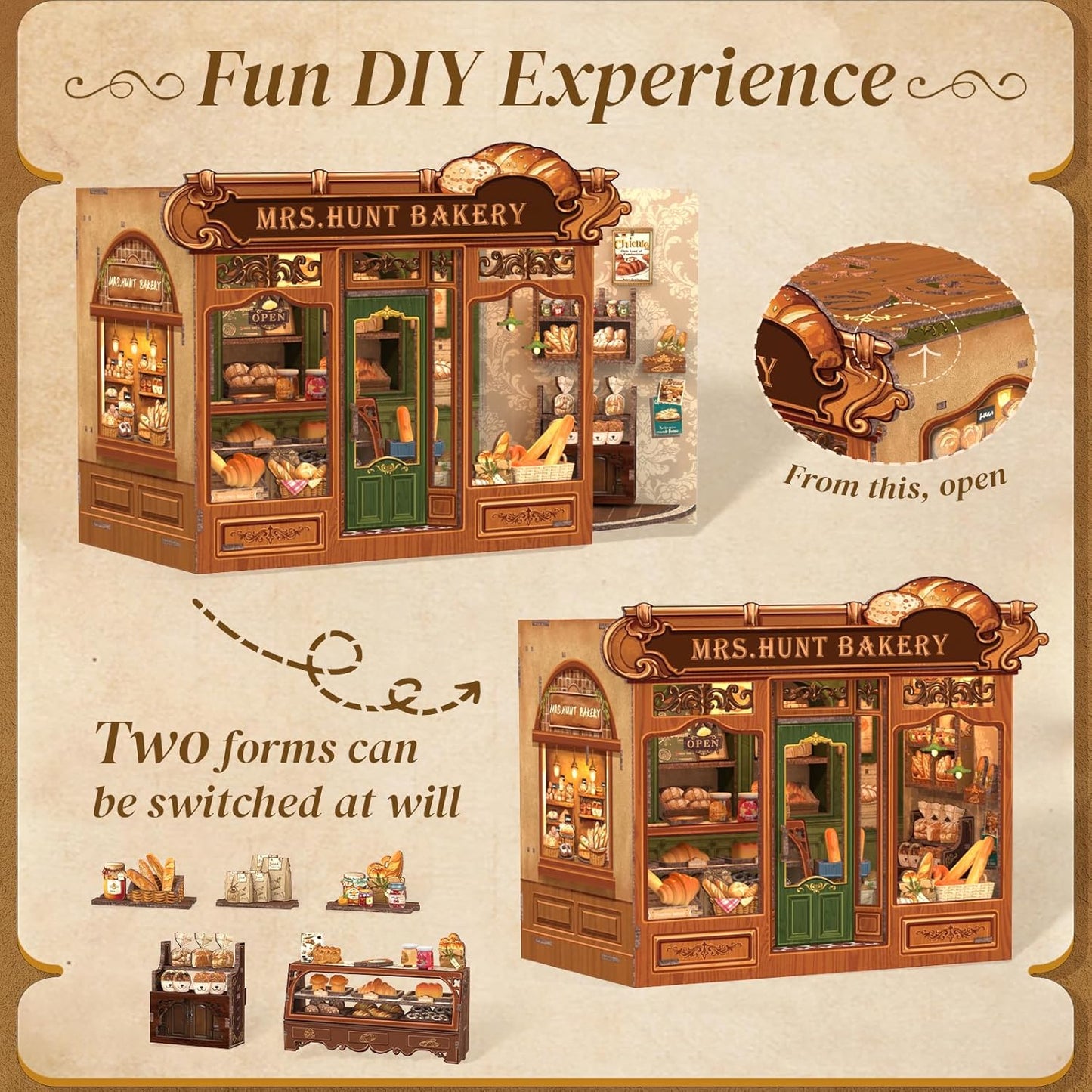 Rolife Cutebee HYUKBI DIY Booknook Dollhouse Kit 3D Wooden Puzzle