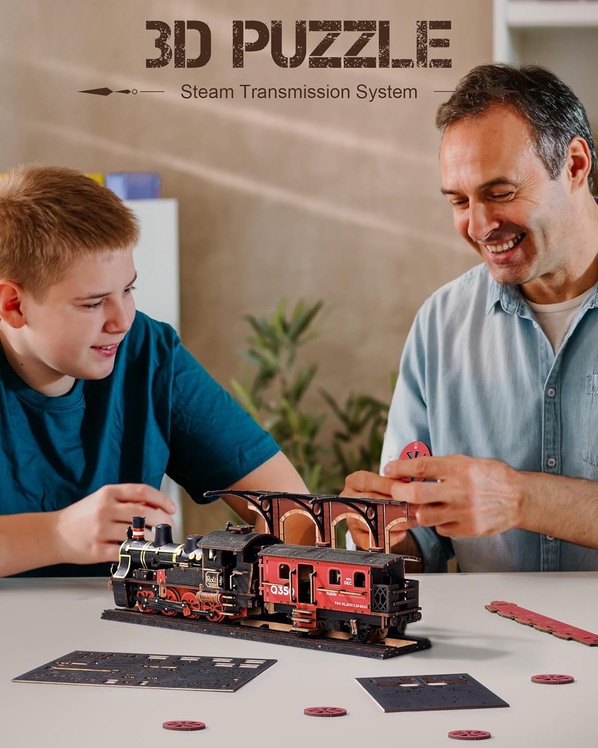 3D Wooden Puzzle - Steam Train Sets
