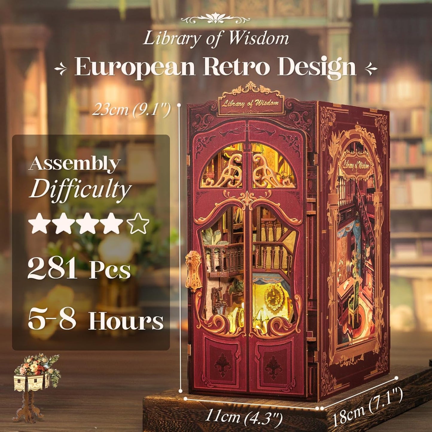 Rolife Cutebee HYUKBI DIY Booknook Dollhouse Kit 3D Wooden Puzzle