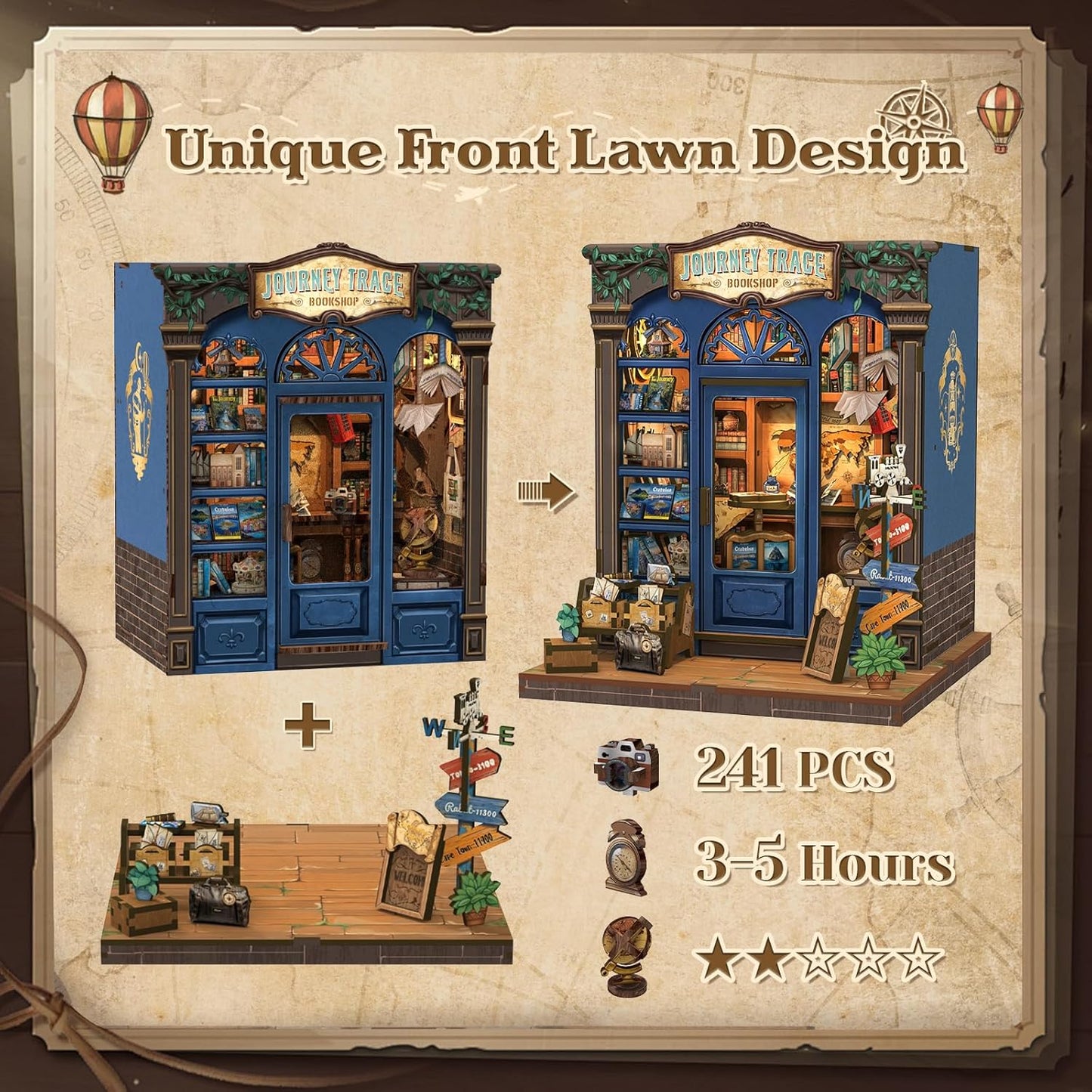 Rolife Cutebee HYUKBI DIY Booknook Dollhouse Kit