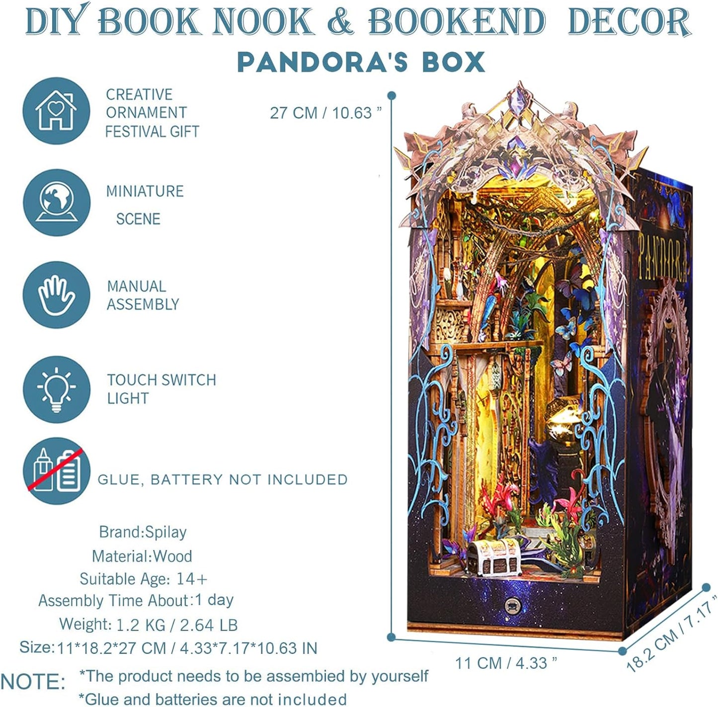 HYUKBI DIY Booknook Dollhouse Kit