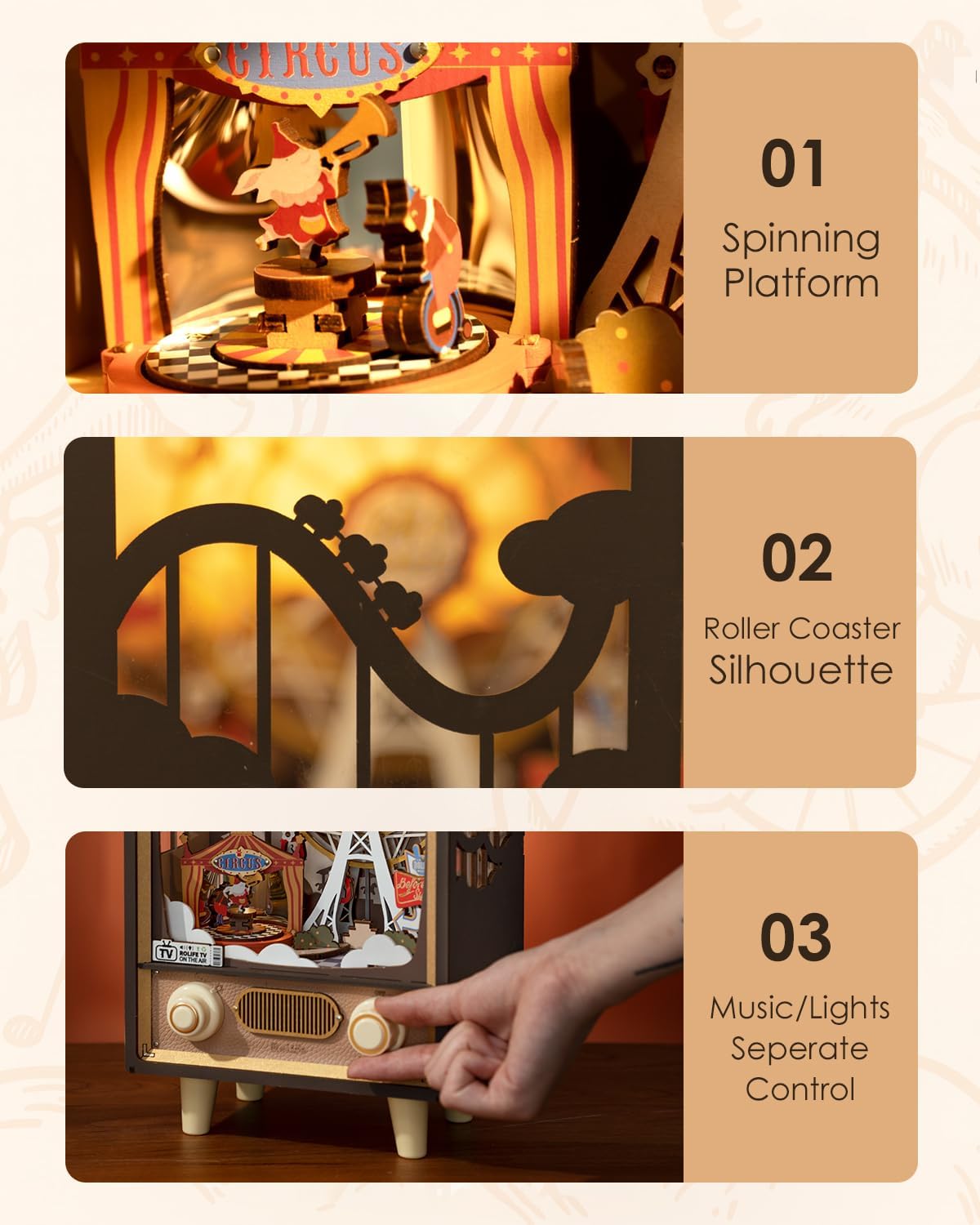 16" Ferris Wheel Music Box