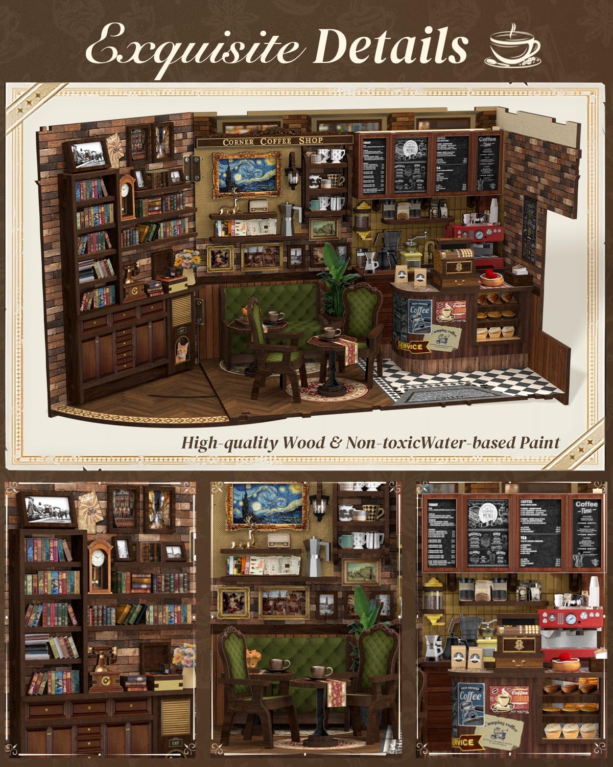 Rolife Cutebee HYUKBI DIY Booknook Dollhouse Kit 3D Wooden Puzzle