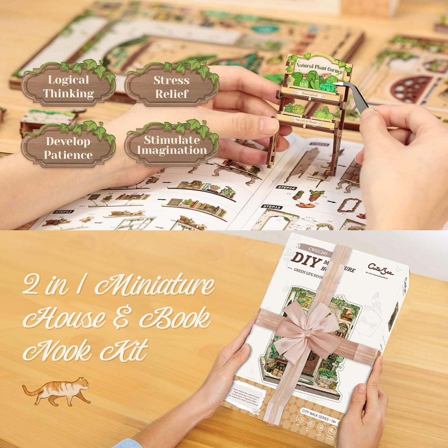 HYUKBI DIY Booknook Dollhouse Kit