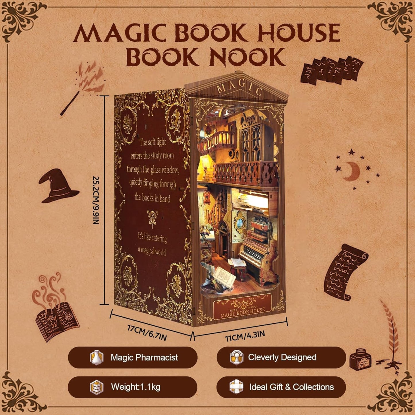 HYUKBI DIY Booknook Dollhouse Kit