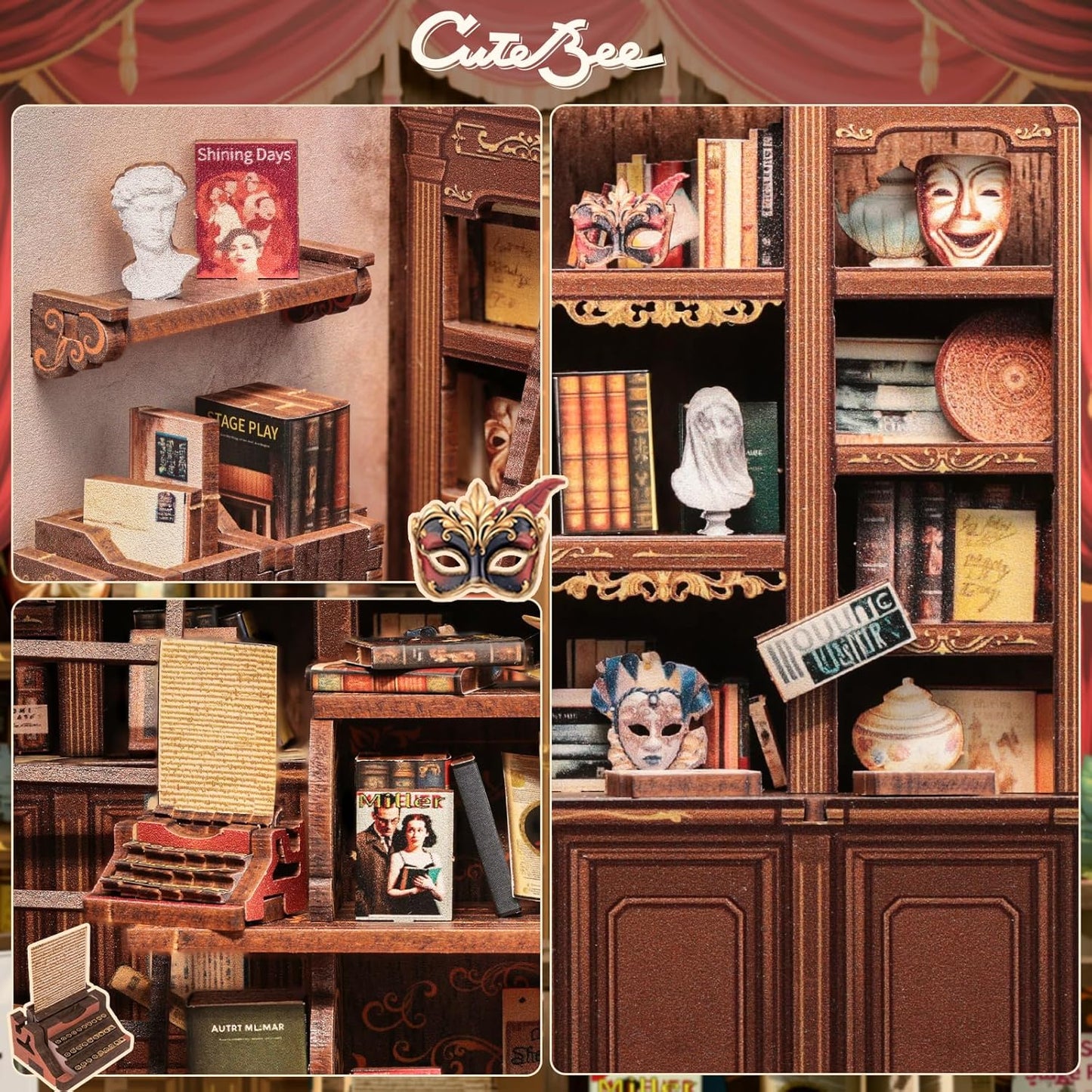 Rolife Cutebee HYUKBI DIY Booknook Dollhouse Kit 3D Wooden Puzzle