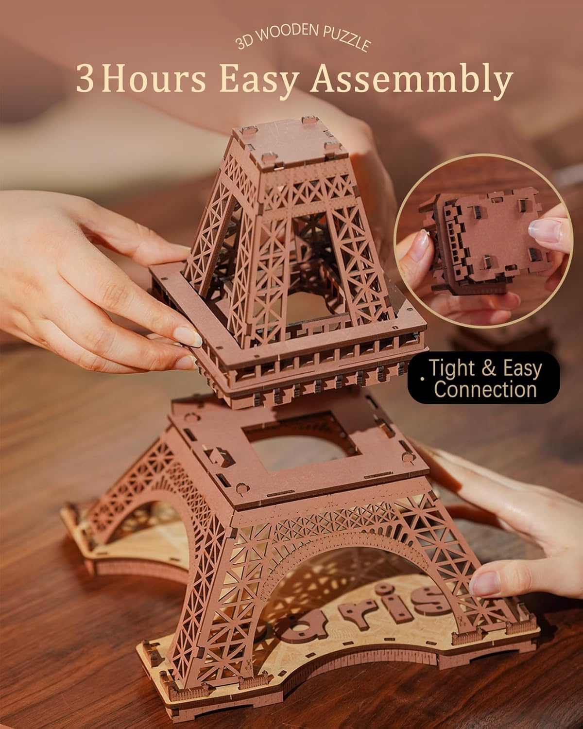 3D Wooden Puzzles - Large Eiffel Tower