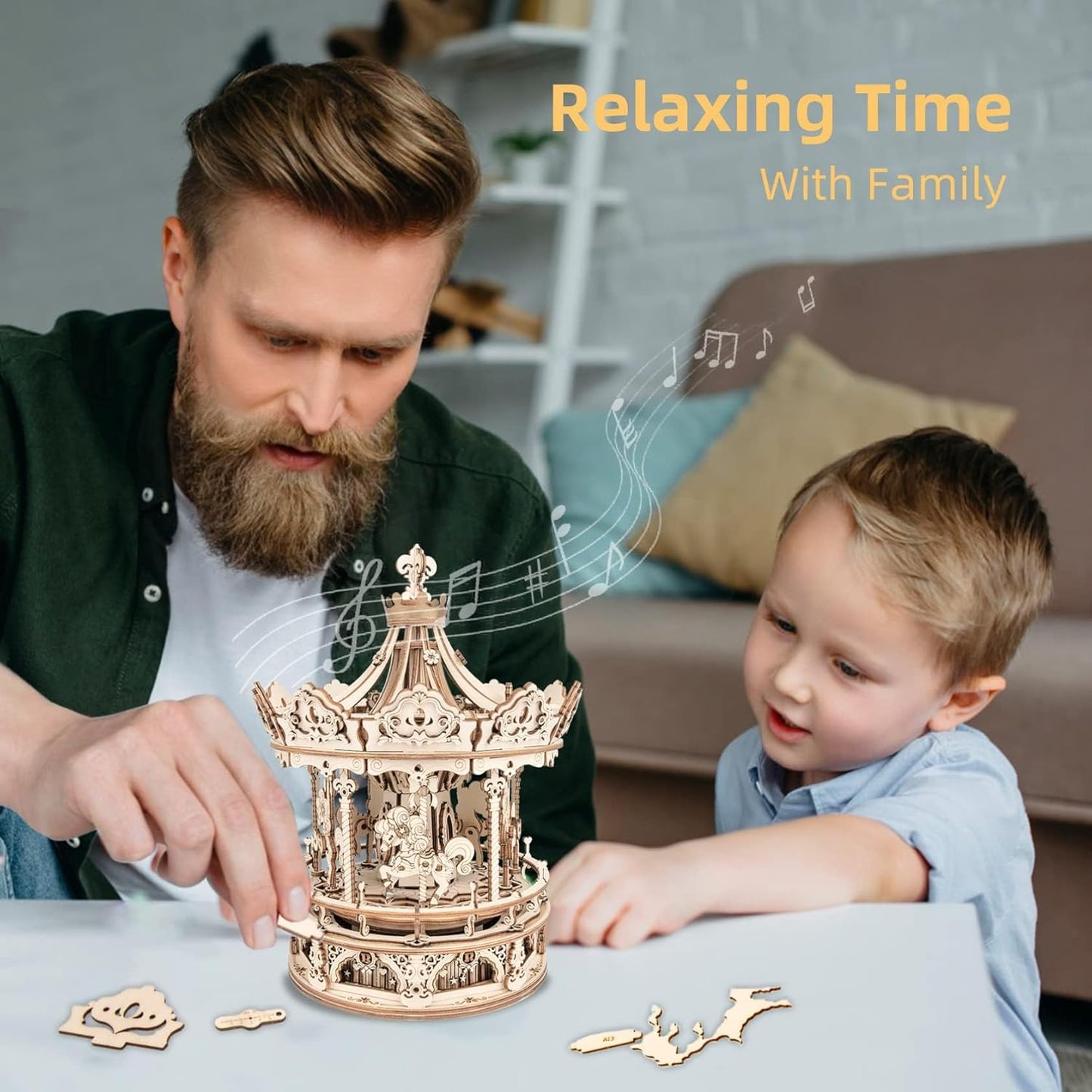3D Wooden Puzzles Music Box