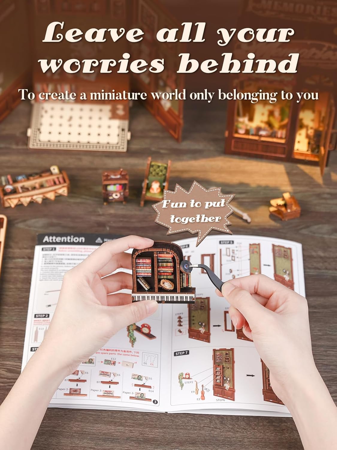 HYUKBI DIY Booknook Dollhouse Kit