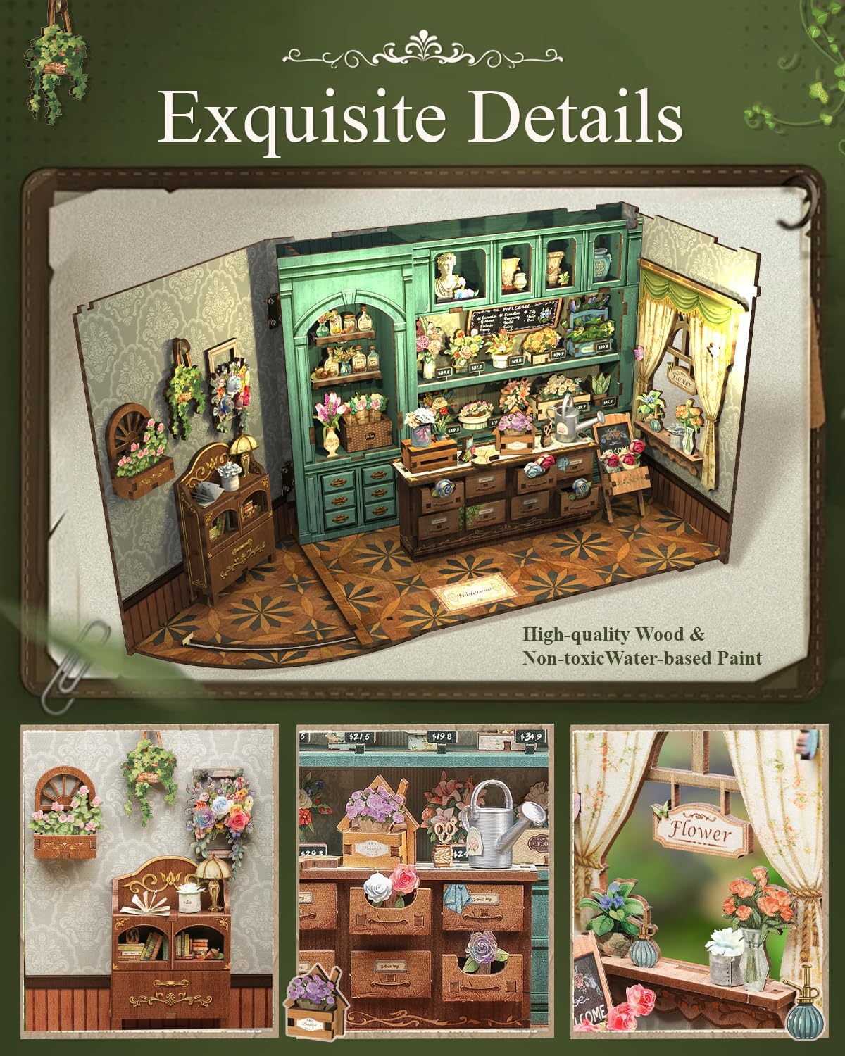 Rolife Cutebee HYUKBI DIY Booknook Dollhouse Kit 3D Wooden Puzzle
