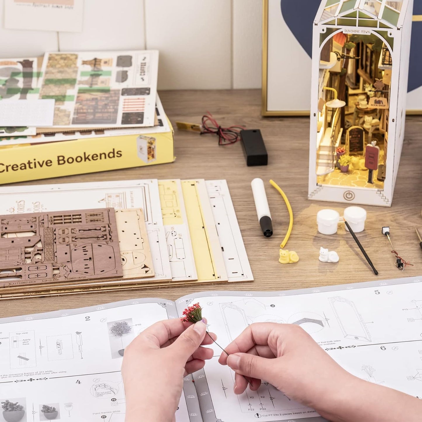 Book Nook Kit DIY Miniature Dollhouse-Sunshine Town