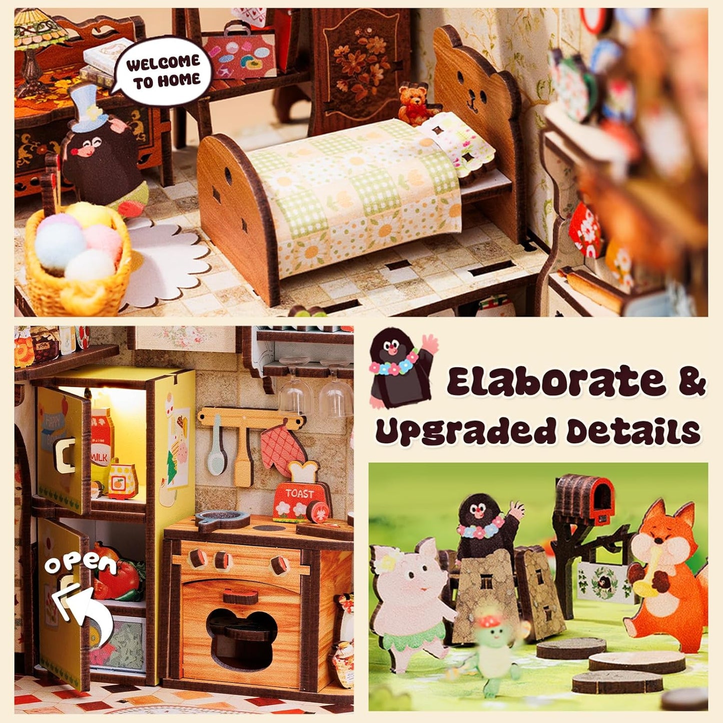 DIY Miniature Dollhouse
Rolife Cutebee HYUKBI DIY Booknook Dollhouse Kit 3D Wooden Puzzle
Micro Building Blocks Set
Blindbox plush cute toy