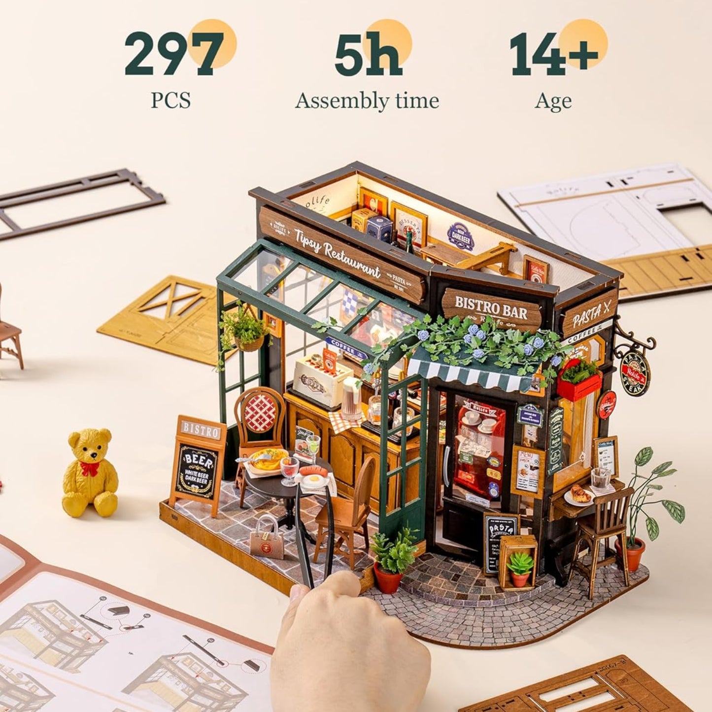 HYUKBI DIY Miniature House Kit with LED Light