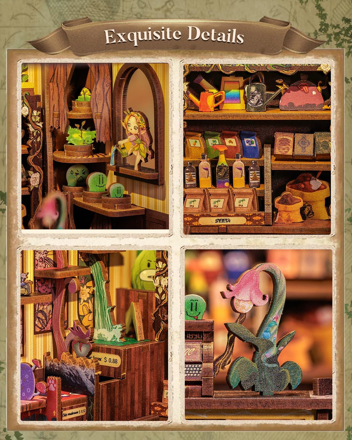 Rolife Cutebee HYUKBI DIY Booknook Dollhouse Kit 3D Wooden Puzzle